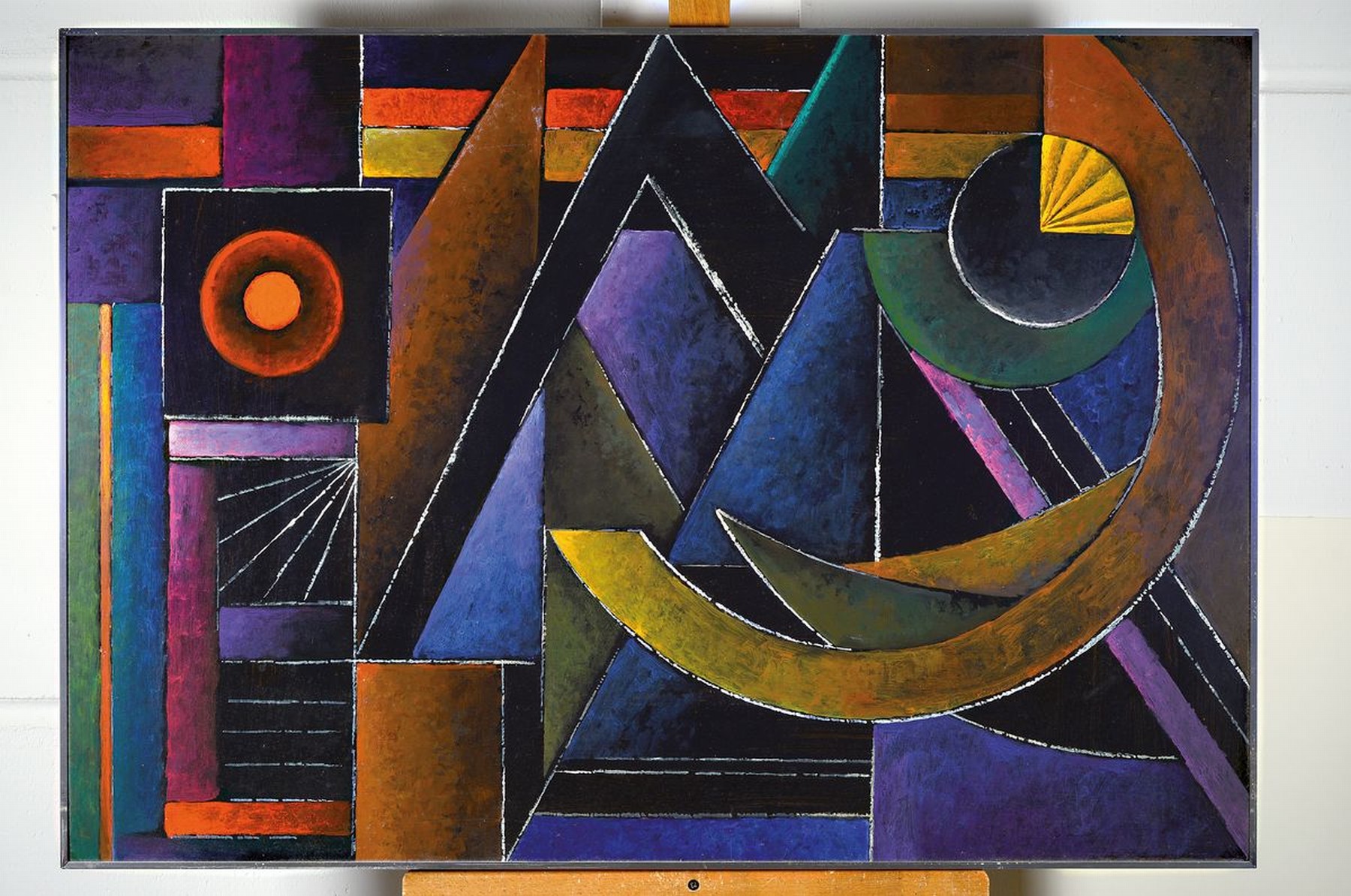 Detail k: Unbekannter zeitgenössischer Künstler, Öl/Hartfaser, rückseitig dat.: 3/90-O.T., ca. 70x100cm