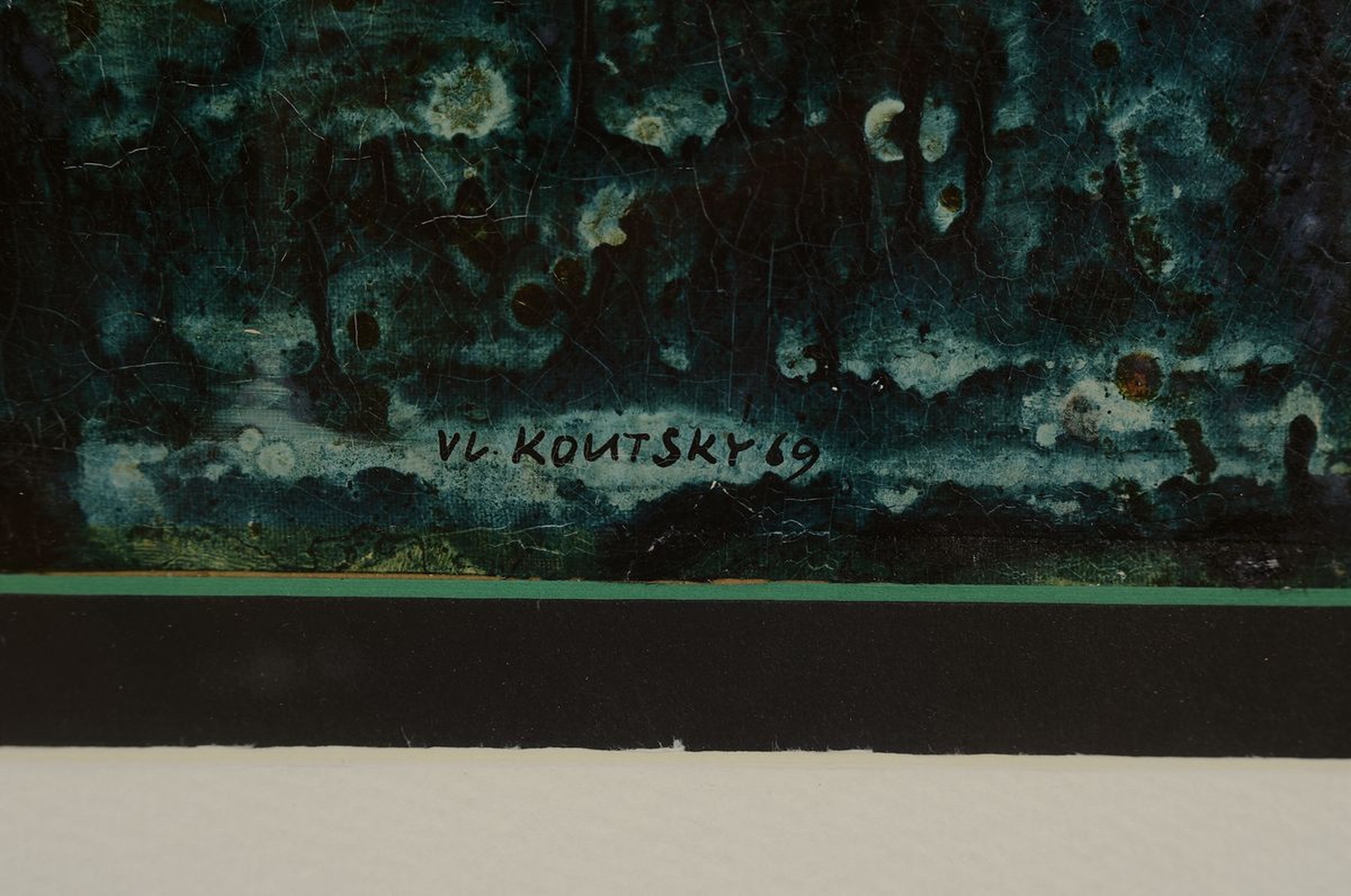 Detail a: Vaclav Koutsky, 1907 Lisnice-1980 Prag, Abstrakte Komposition, Öl und Mischtechnik auf Papier, rechts unten signiert und dat. 69, ca. 60x40cm, PP, ...
