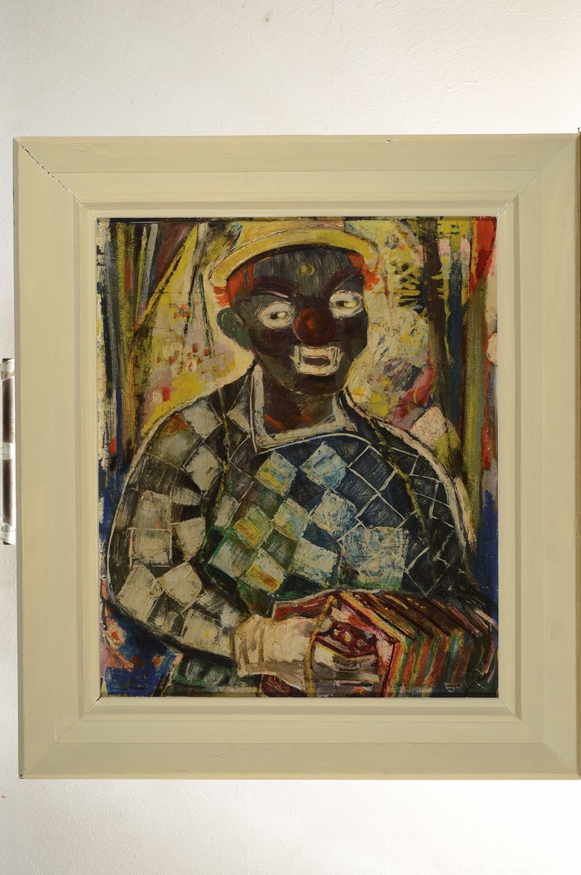 Detail m: Willi Röscheisen, 1906-1972 Dortmund, bekannter deutscher Expressionist mit dem Hauptthema skurriler Clown-Motivik, 1945 Verlust des gesamten ...