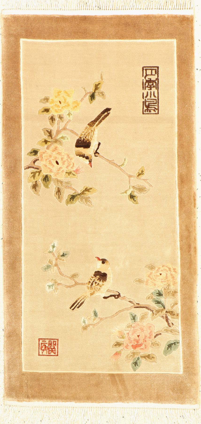 China Seide, ca. 30 Jahre, reine Naturseide, ca. 93 x 47 cm, EHZ: 2