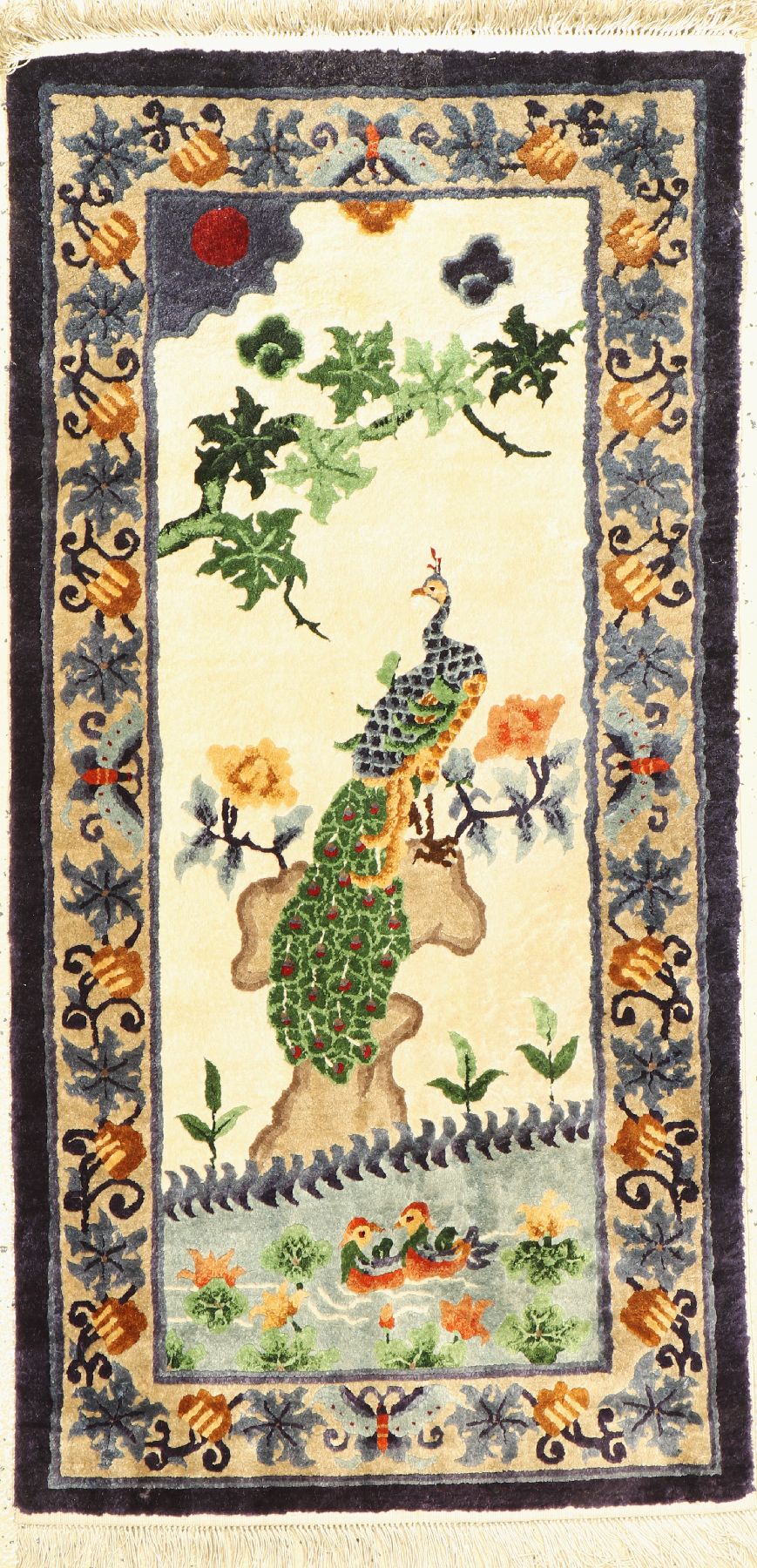 China Seide, ca. 40 Jahre, reine Naturseide, ca. 125 x 62 cm, EHZ: 2
