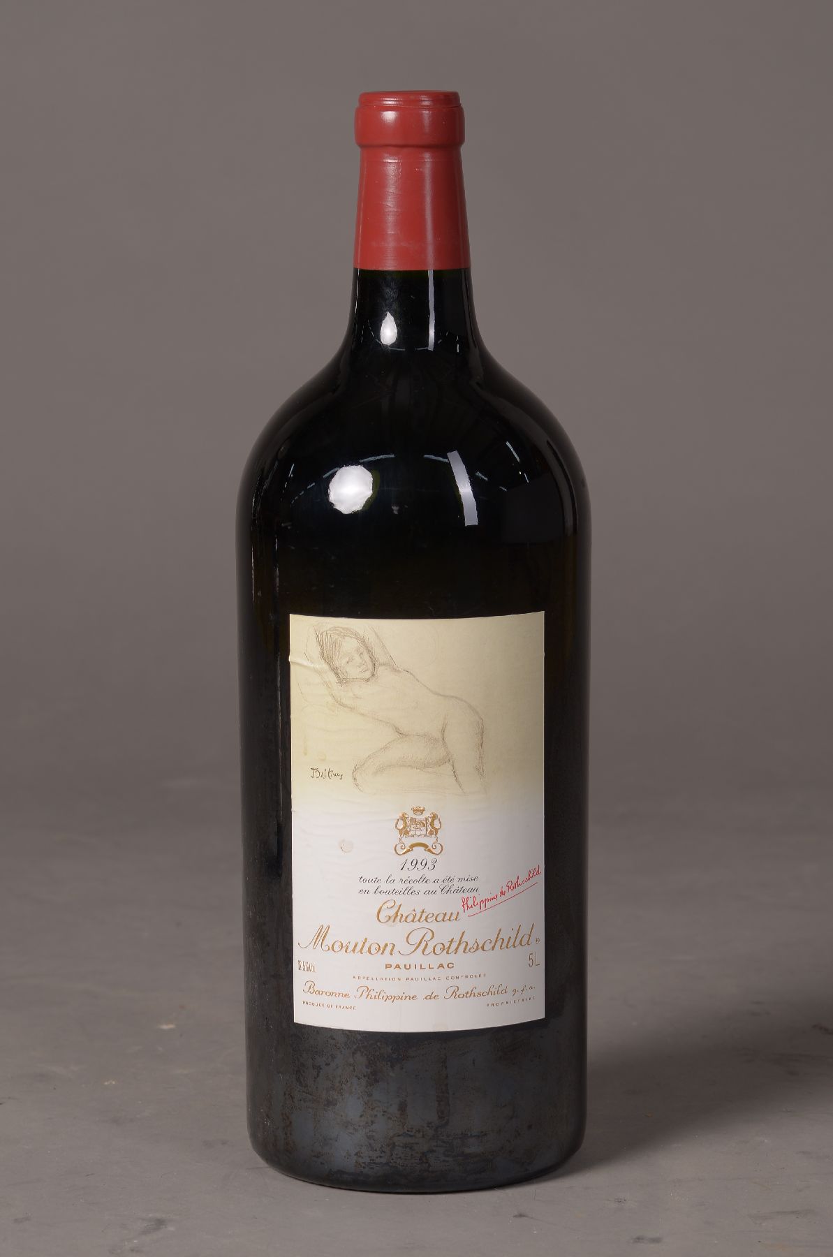 Jeroboam-Flasche Chateau Mouton Rothschild 1993, 5 Liter, orig. verkorkt und unverkostet
