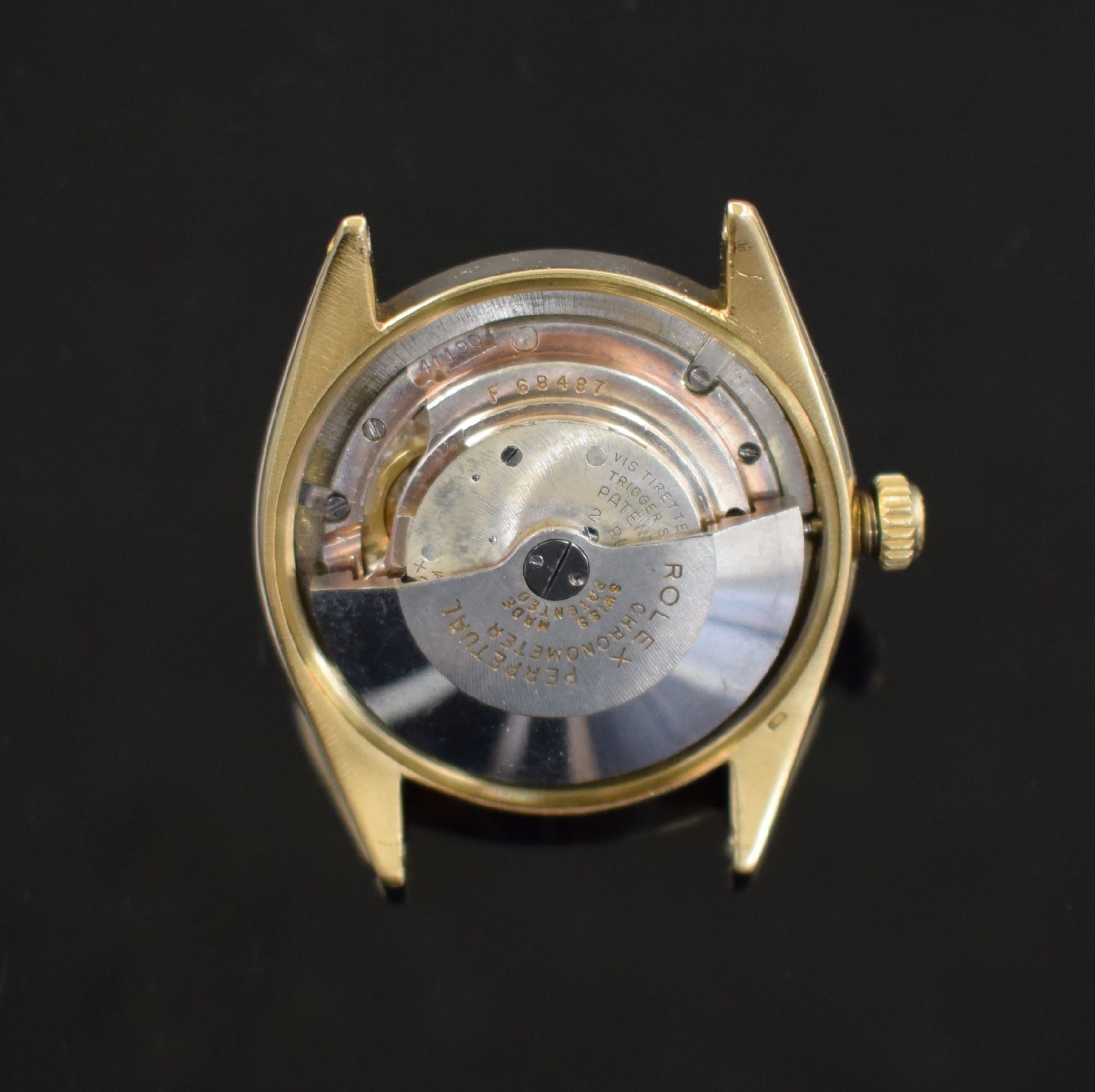 Detail n: ROLEX bedeutende & extrem seltene Chronometer Herrenarmbanduhr Oyster Perpetual Bubble Back mit einzigartigem Cloissoné-Emailzifferblatt Referenz ...