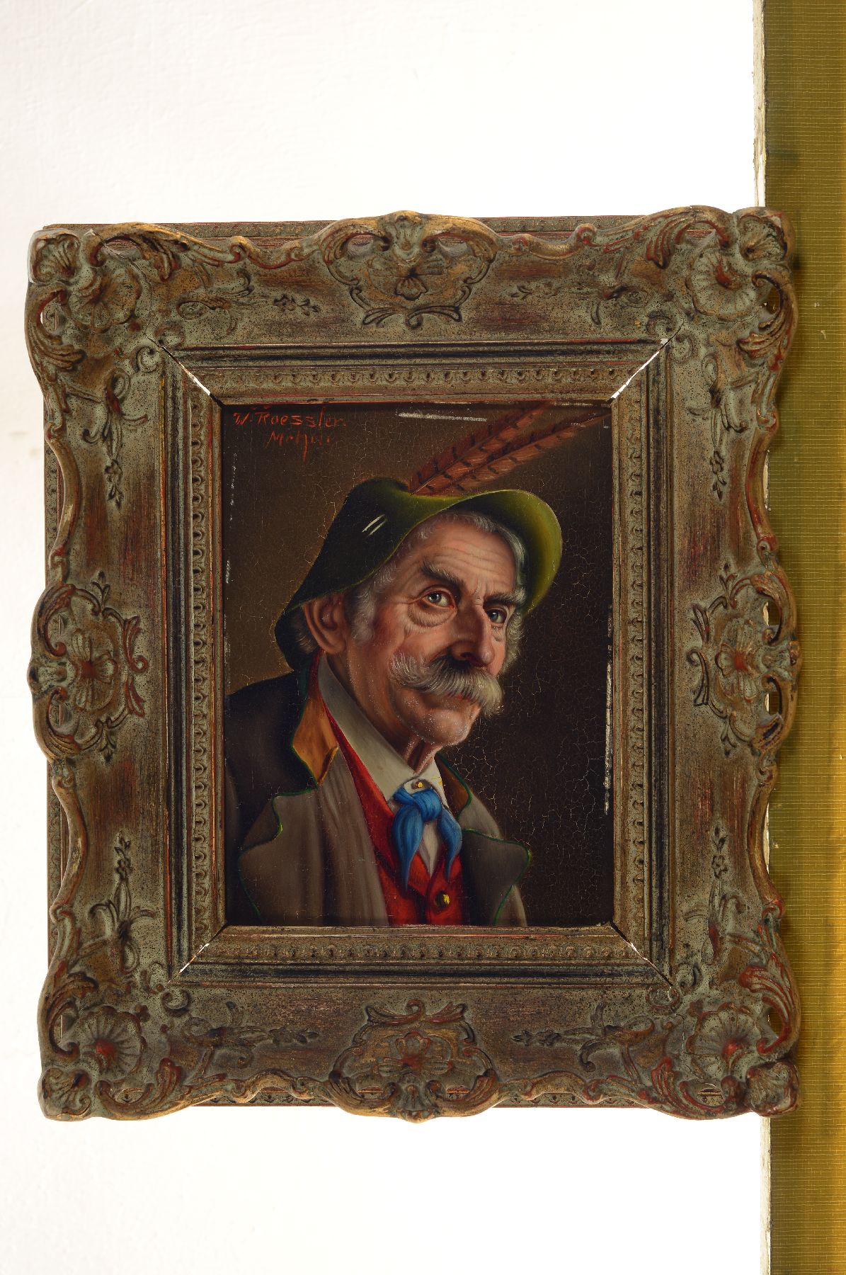 Detail a: Walter Roessler, 1893-1960 München, 2 Bauernporträts, Öl/Holz, jeweils links oben signiert, je ca. 18x14cm, R. besch.