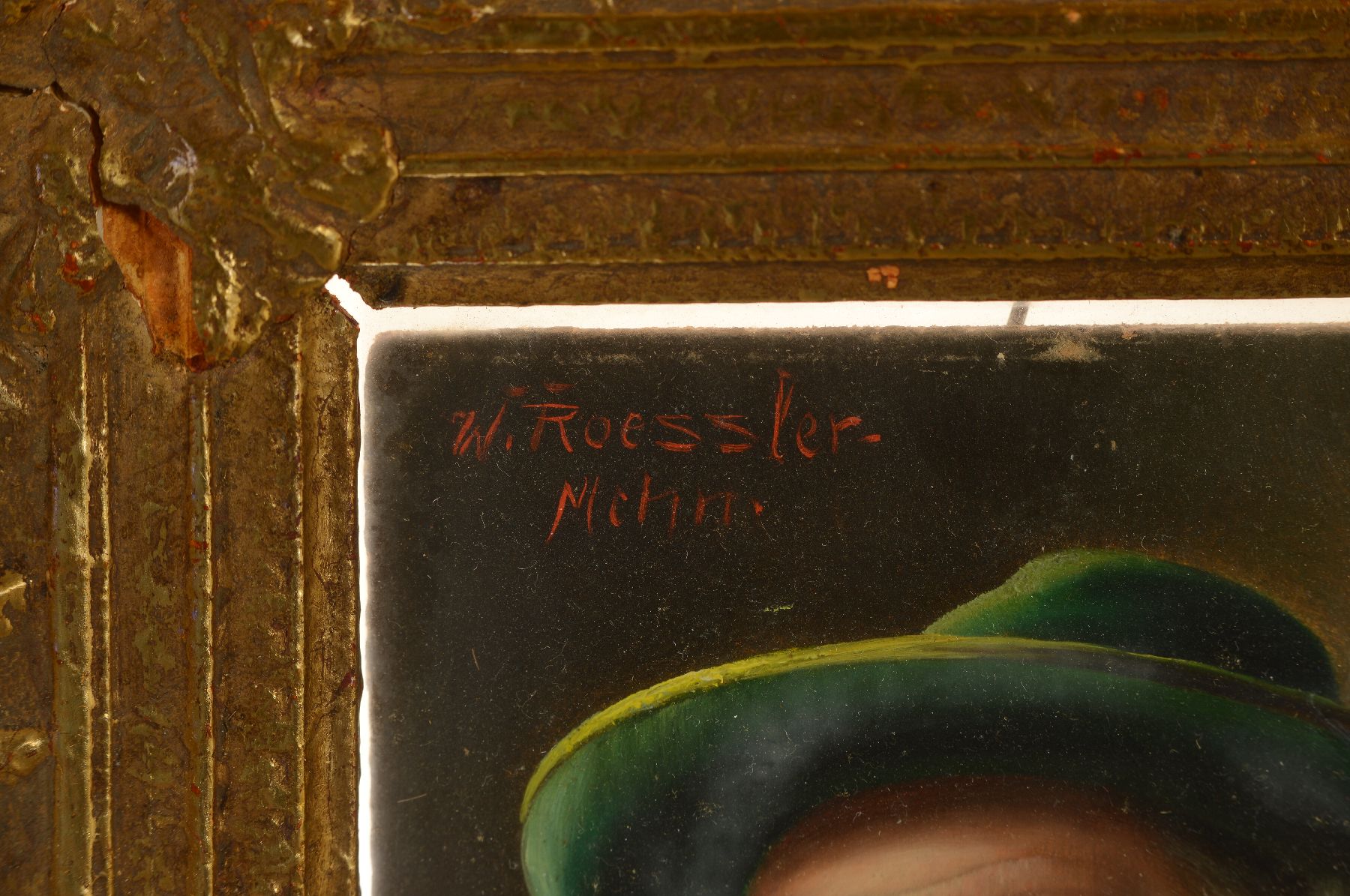 Detail c: Walter Roessler, 1893-1960 München, 2 Bauernporträts, Öl/Holz, jeweils links oben signiert, je ca. 18x14cm, R. besch.