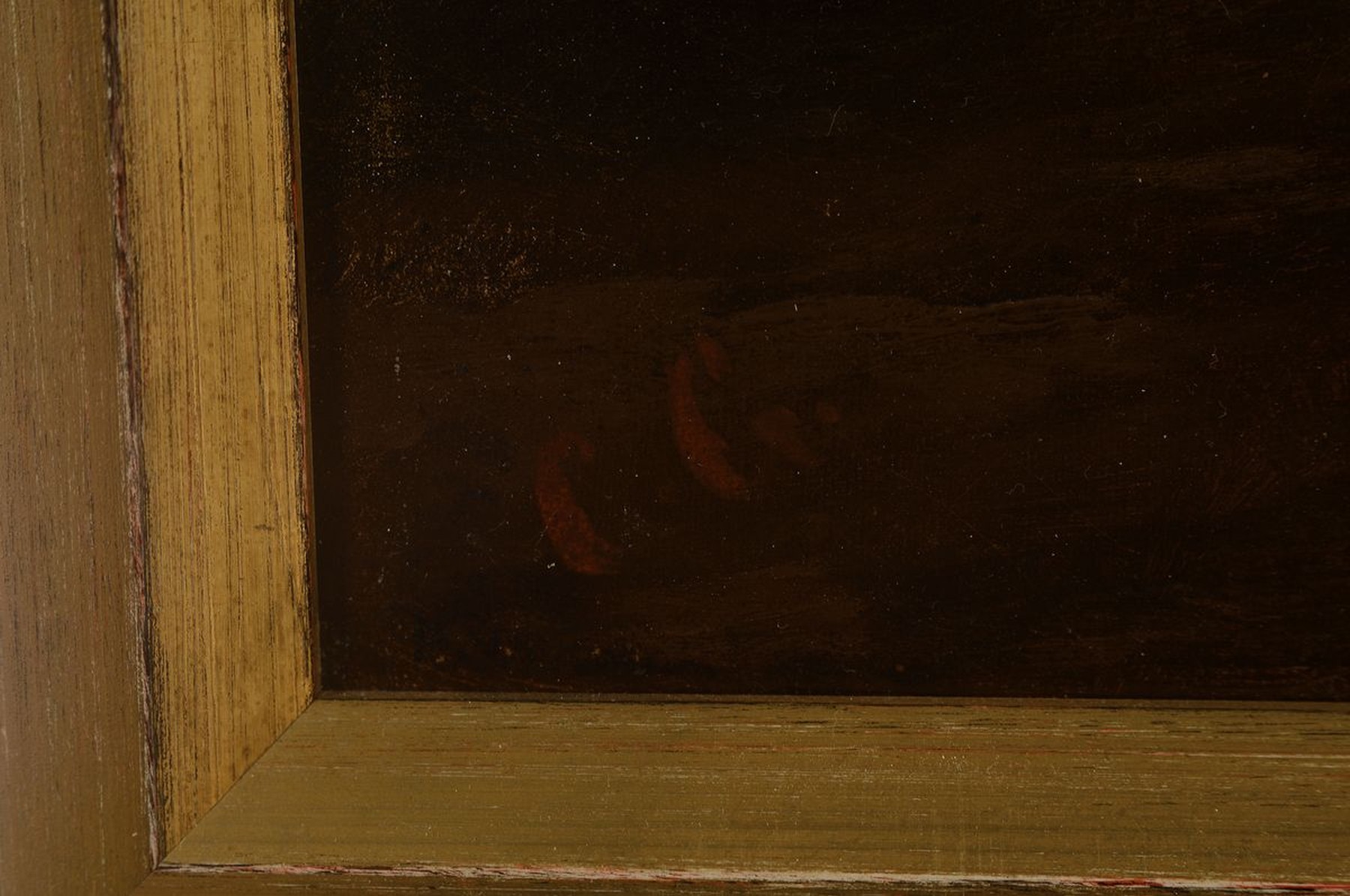 Detail a: Monogrammist C.G., wohl deutsch, 2. Hälfte 19.Jh., Ziegenherde auf einem Hochgebirgsweg, im Hintergrund der Hütejunge, Öl/Lwd, links unten ...