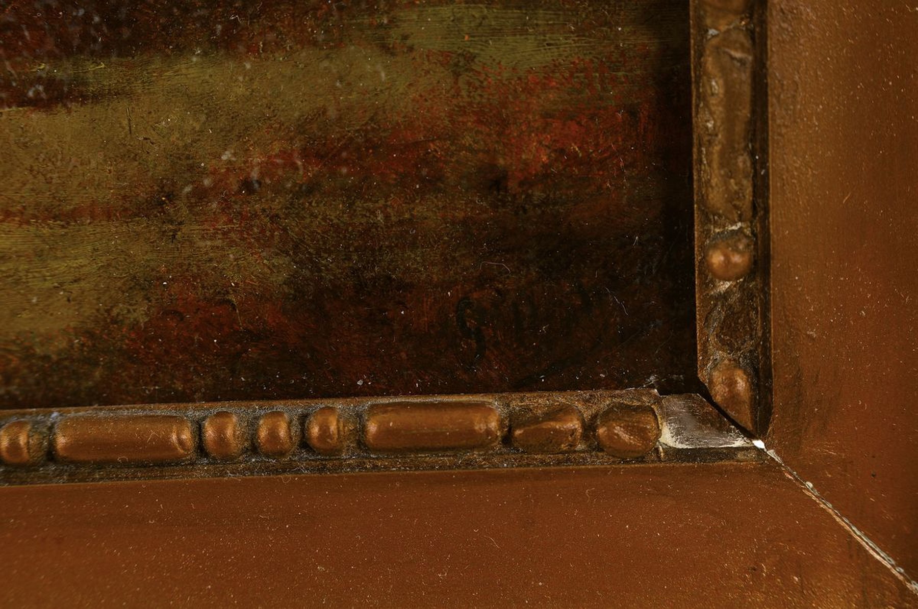 Detail a: Unbekannter Maler, um 1900, weiblicher Halbakt am Waldrand, im Hintergrund weite Landschaft, Öl/Lwd, rechts unten kaum lesbar signiert, ca. 50x40cm, ...