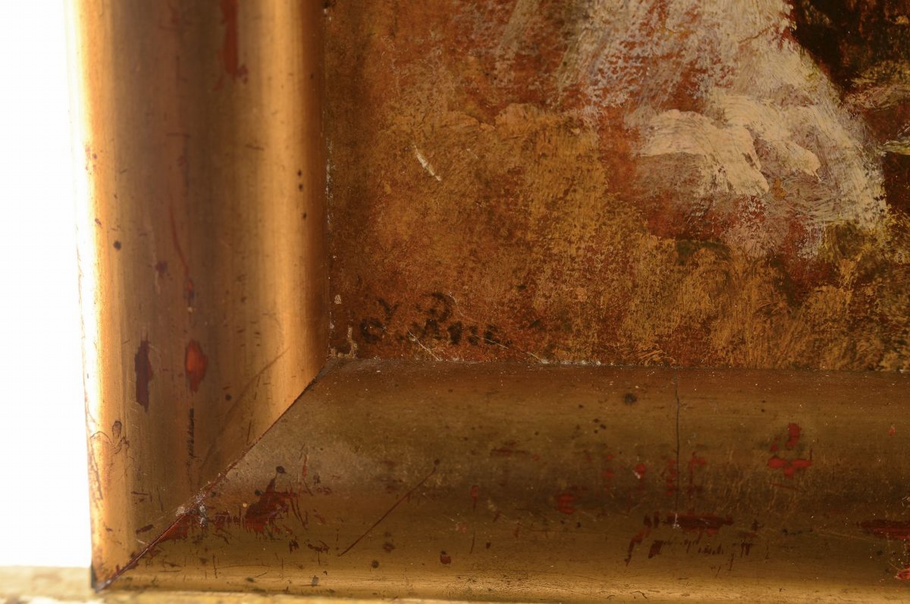Detail a: Karl Julius Rose, 1828 Königsbrück-1911 München, Studium an der Akademie Dresden, unternahm zahlreiche Studienreisen, hier: Tannengruppe im ...