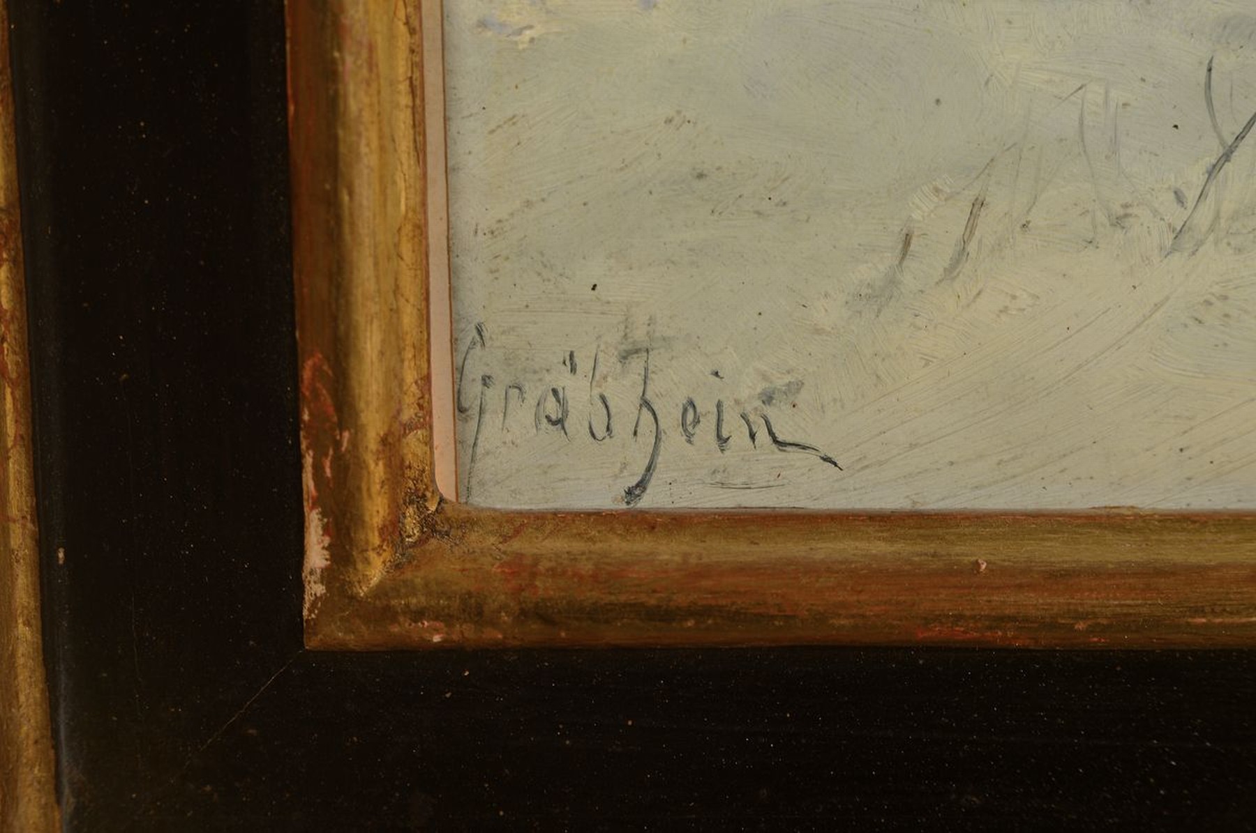 Detail a: Wilhelm Gräbhein, 1859 Bienstädt bei Gotha-1930 München, Studium an der Akademie München bei Löfftz und Liezen-Meyer, stellte im Münchener ...