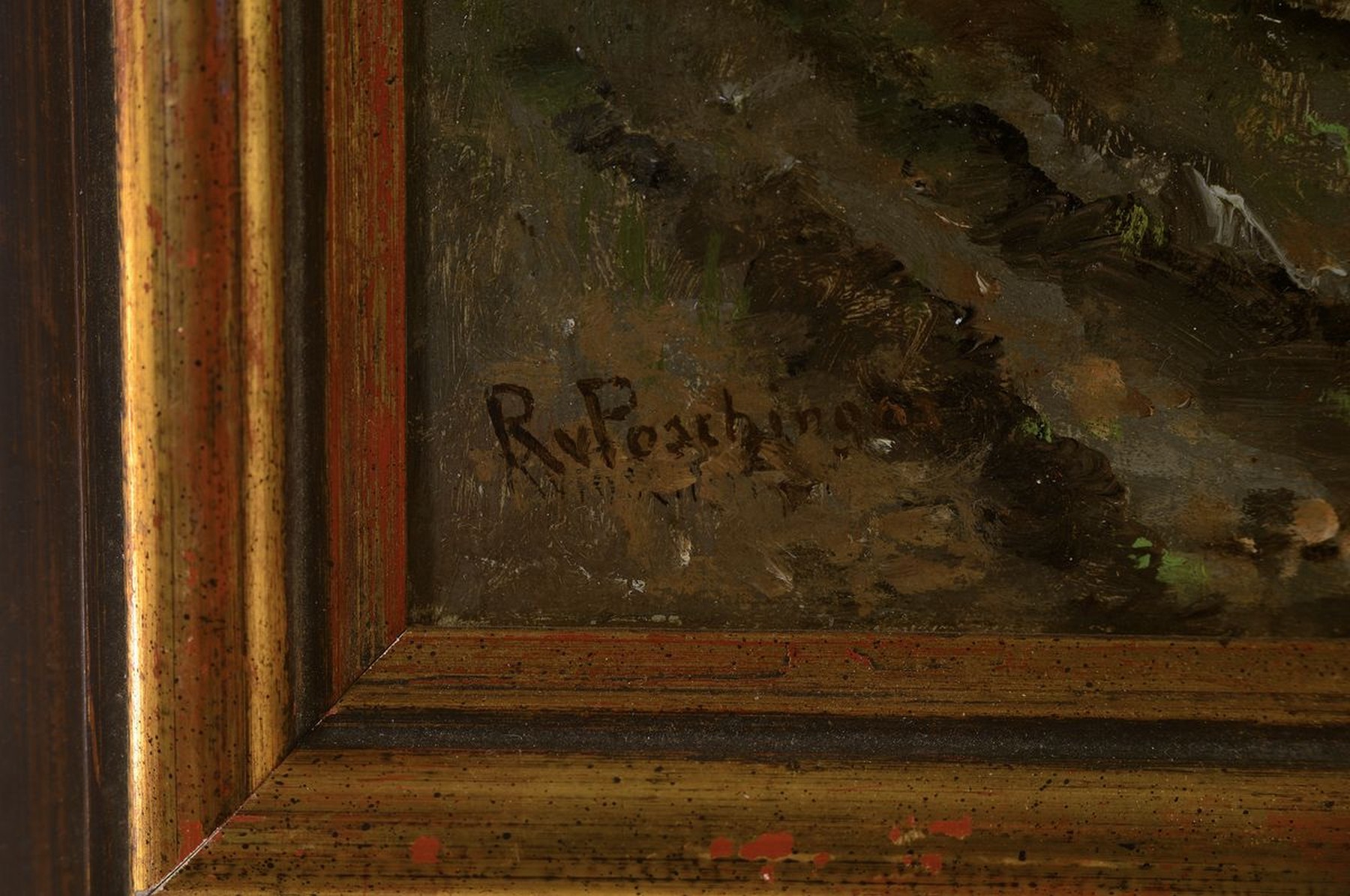 Detail a: Richard von Poschinger, 1839-1915 München, Meisterschüler von Adolf Lier in dessen privater Malschule, da es an der Akademie keine Klasse für ...