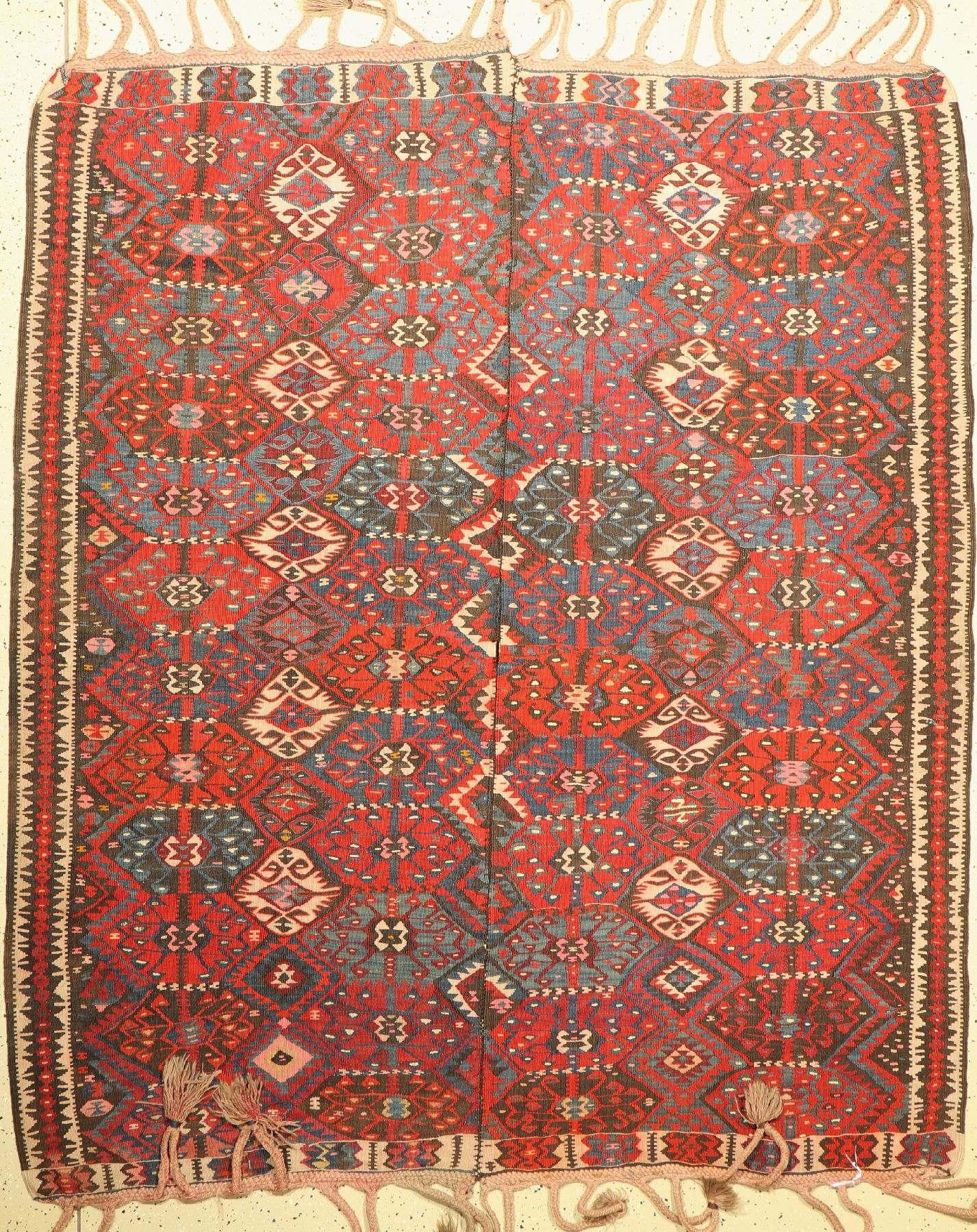 Malatia Kelim,(Zwei Bahnig), Türkei, um 1920, Wolle auf Wolle, ca. 206 x 176 cm, EHZ: 2-3