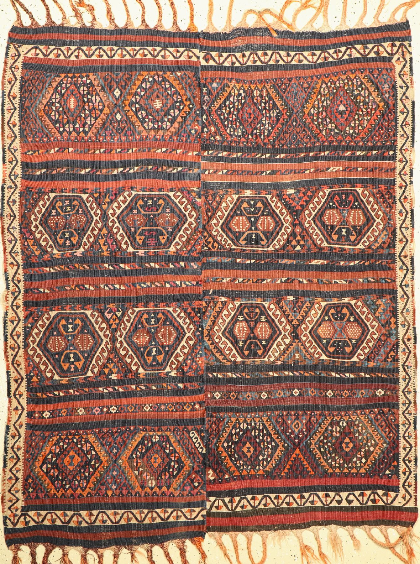 Malatia Kelim ,(Zwei Bahnig), Türkei, um 1910, Wolle auf Wolle, ca. 190 x 150 cm, EHZ: 2-3