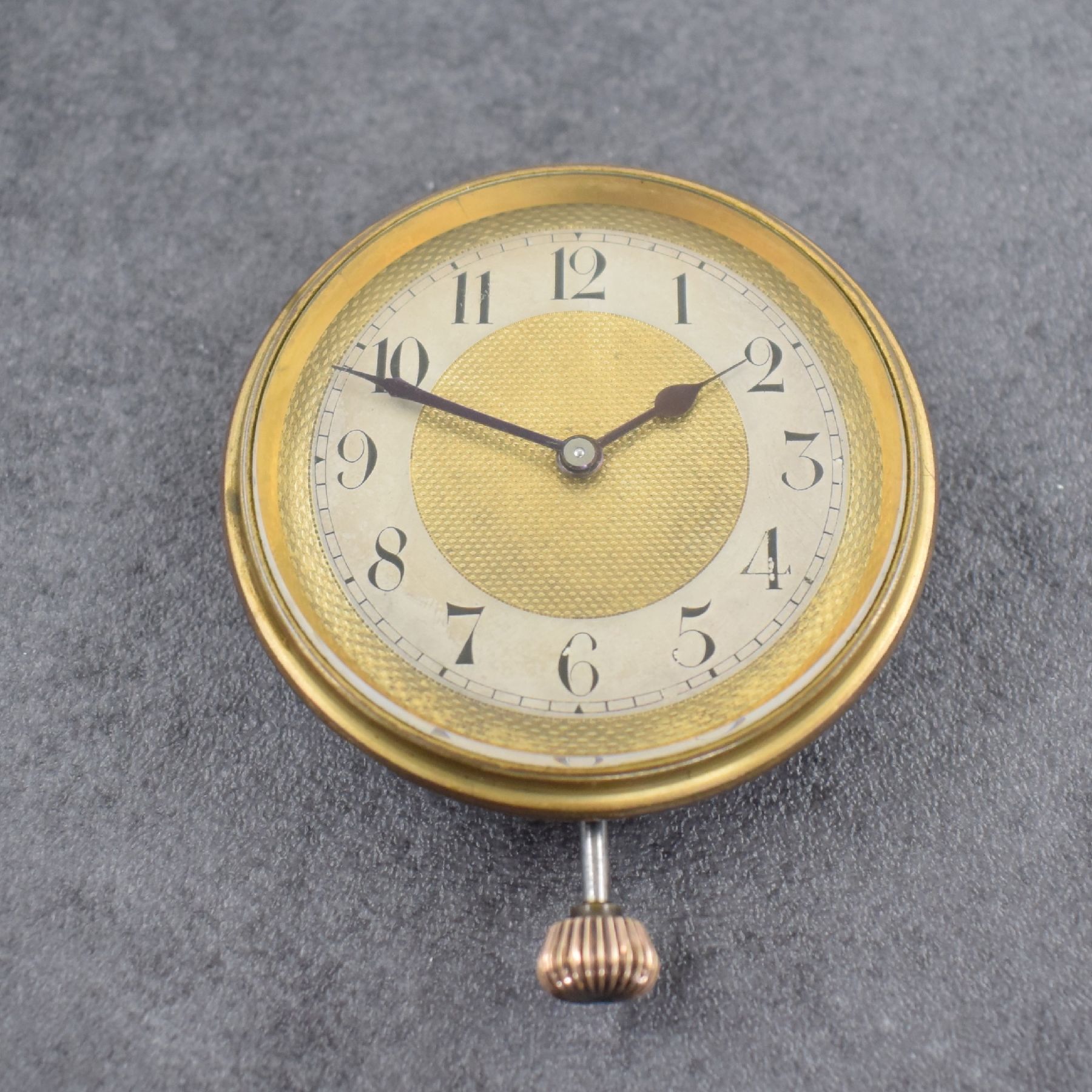Reiseuhr mit 1/4 Std.-Repetition, Schweiz um 1920, Nickel Scharniergeh., vergl. Messing- Lünette, Rep.-Schieber b. 10, Transportgeh. fehlt, verg. ...