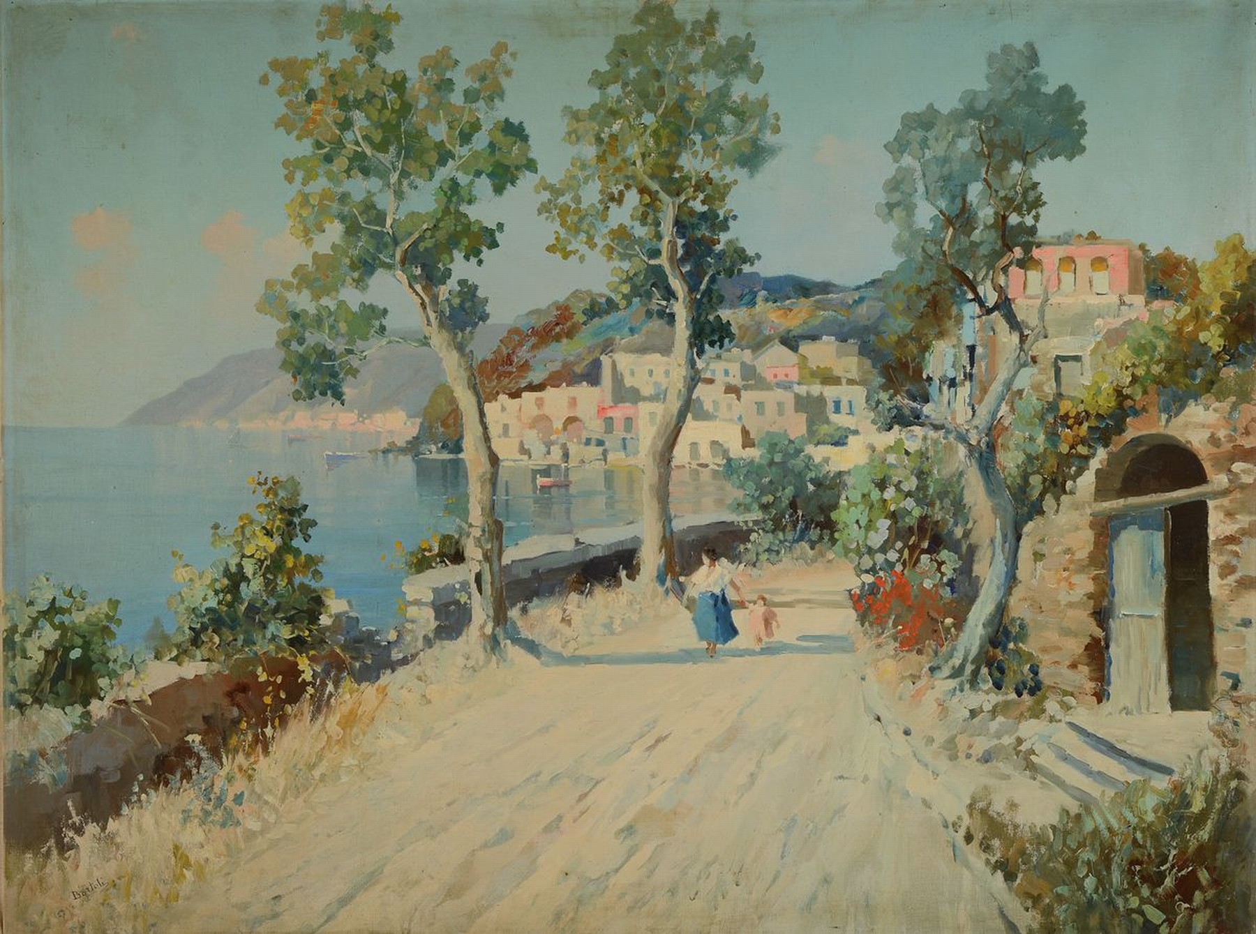Jacques Bartoli, 1920-1995, Südliche Küstenansicht, Öl/Lwd, links unten signiert, ca. 77x102cm