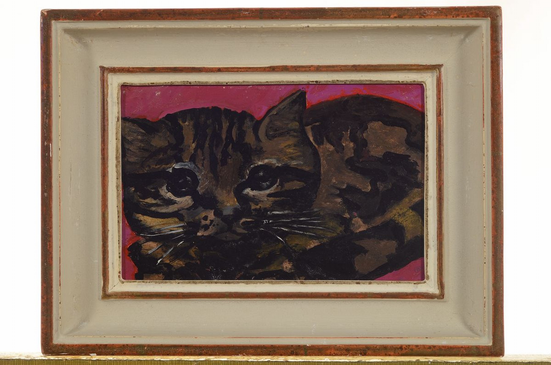 Detail k: Fernande Barrey, 1893-1960, Die Katze Nini, Öl/Holz, rückseitig signiert, ca. 10x15cm, R.