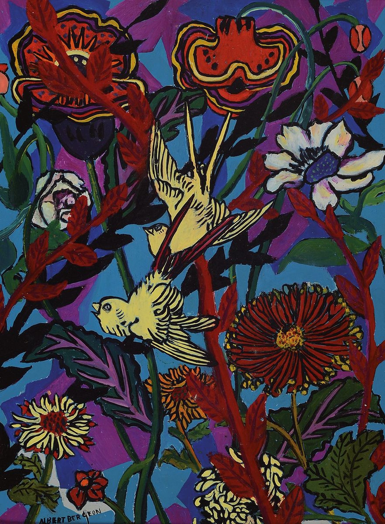 Albert Bergeon, belgischer Maler des 20. Jh., Öl/Malkarton, links unten signiert, ca. 33x24cm, R. ca. 49x41cm