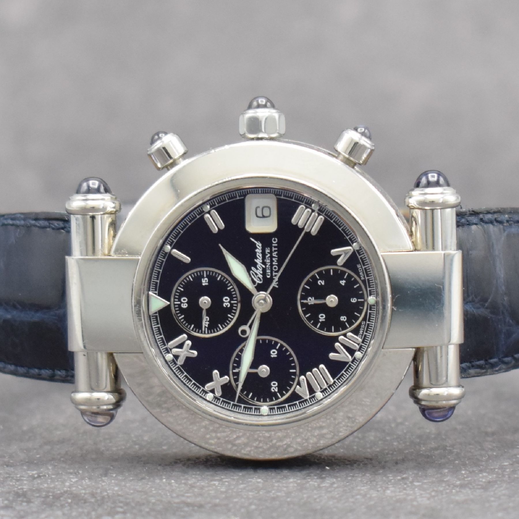Detail a: CHOPARD Armbandchronograph Imperiale Referenz 37/8209-33, Automatik, Schweiz um 2000, Boden 8-fach verschr., Lederband m. orig. Dornschl., schwarzes ...