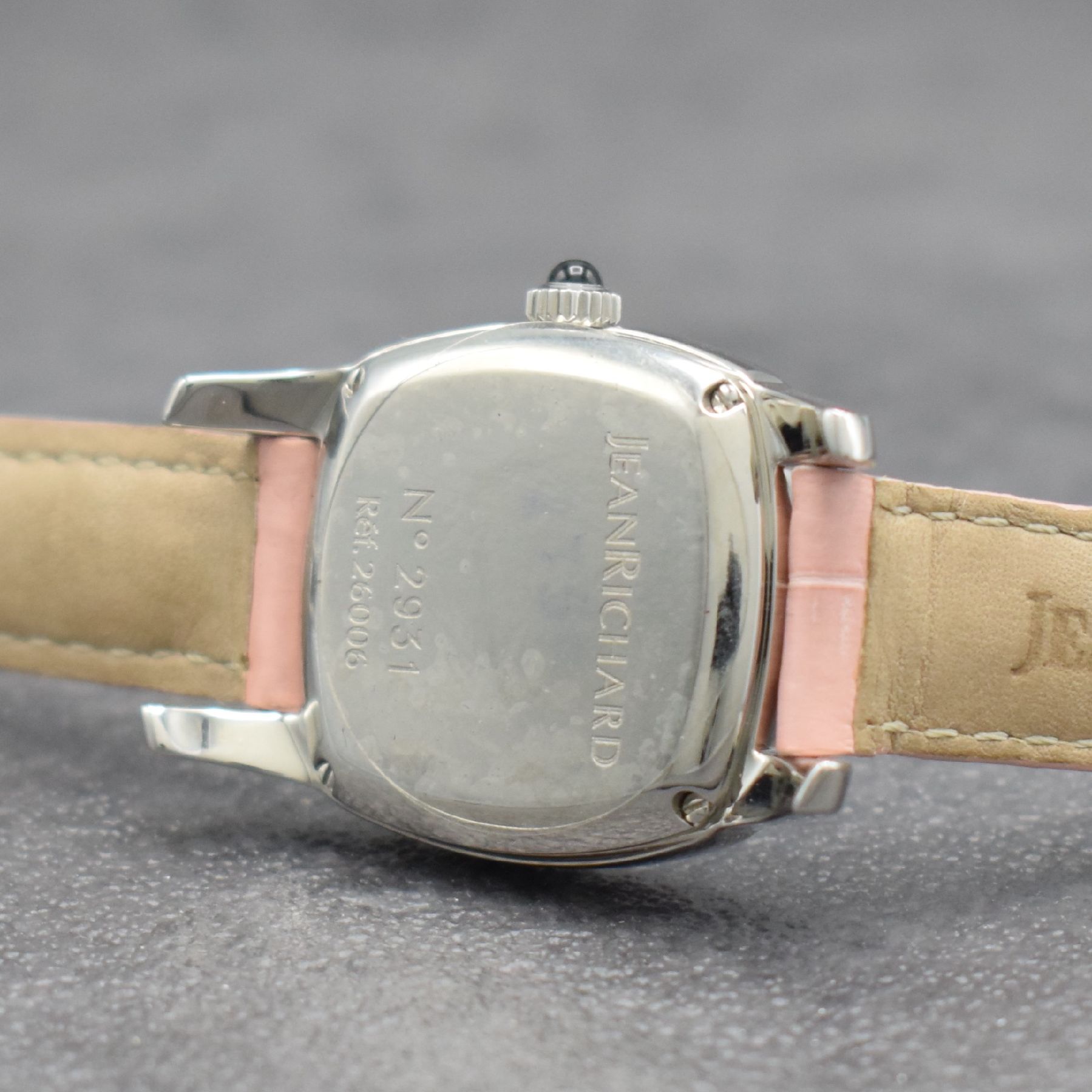 Detail f: DANIEL JeanRichard TV-Screen Damenarmbanduhr, Automatik, Ref. 26006, Edelstahlgeh. inkl. orig. Lederband m. orig. Faltschl., Boden 4-fach verschr., ...