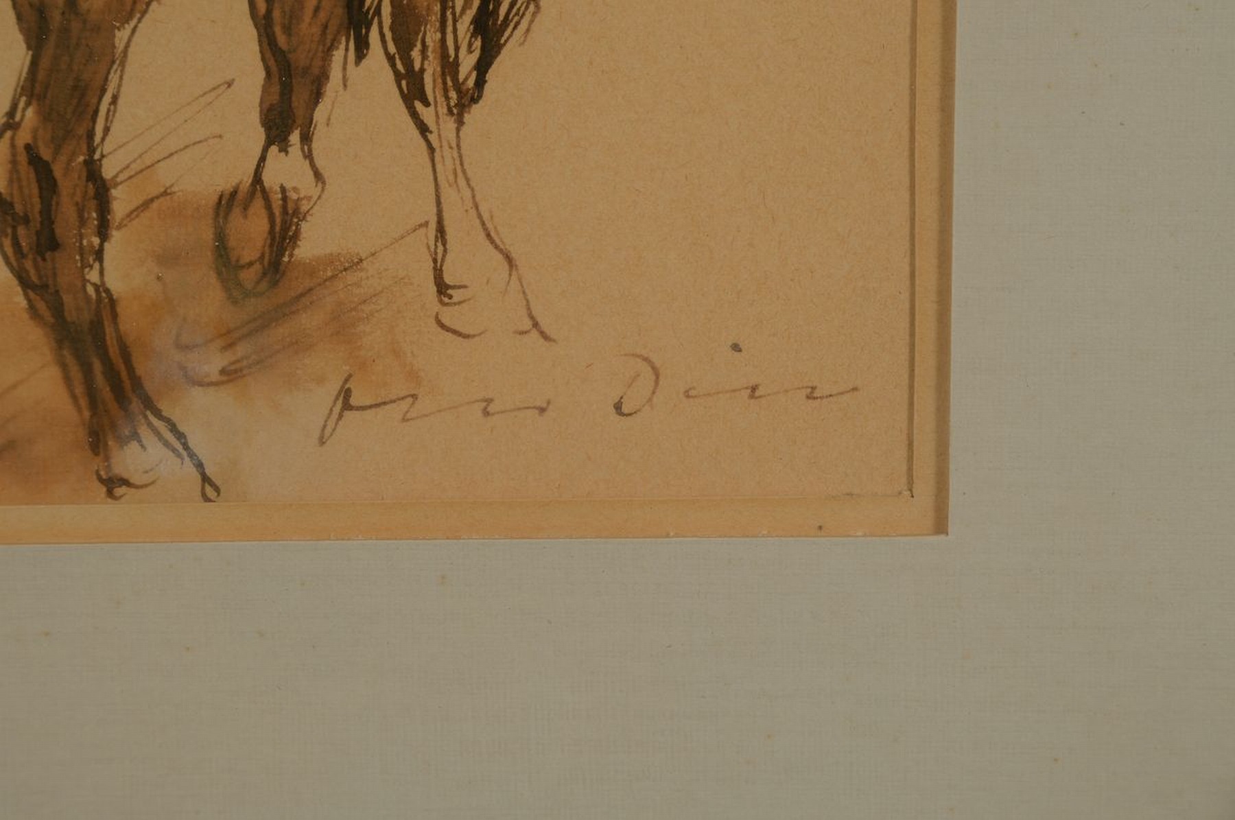 Detail a: Otto Dill, 1884 Neustadt-1957 Bad Dürkheim, Reitender Araber in der Wüste, lavierte Tuschezeichnung auf Papier, ca. 20x15.5cm, PP, u.Gl., R. ca. ...