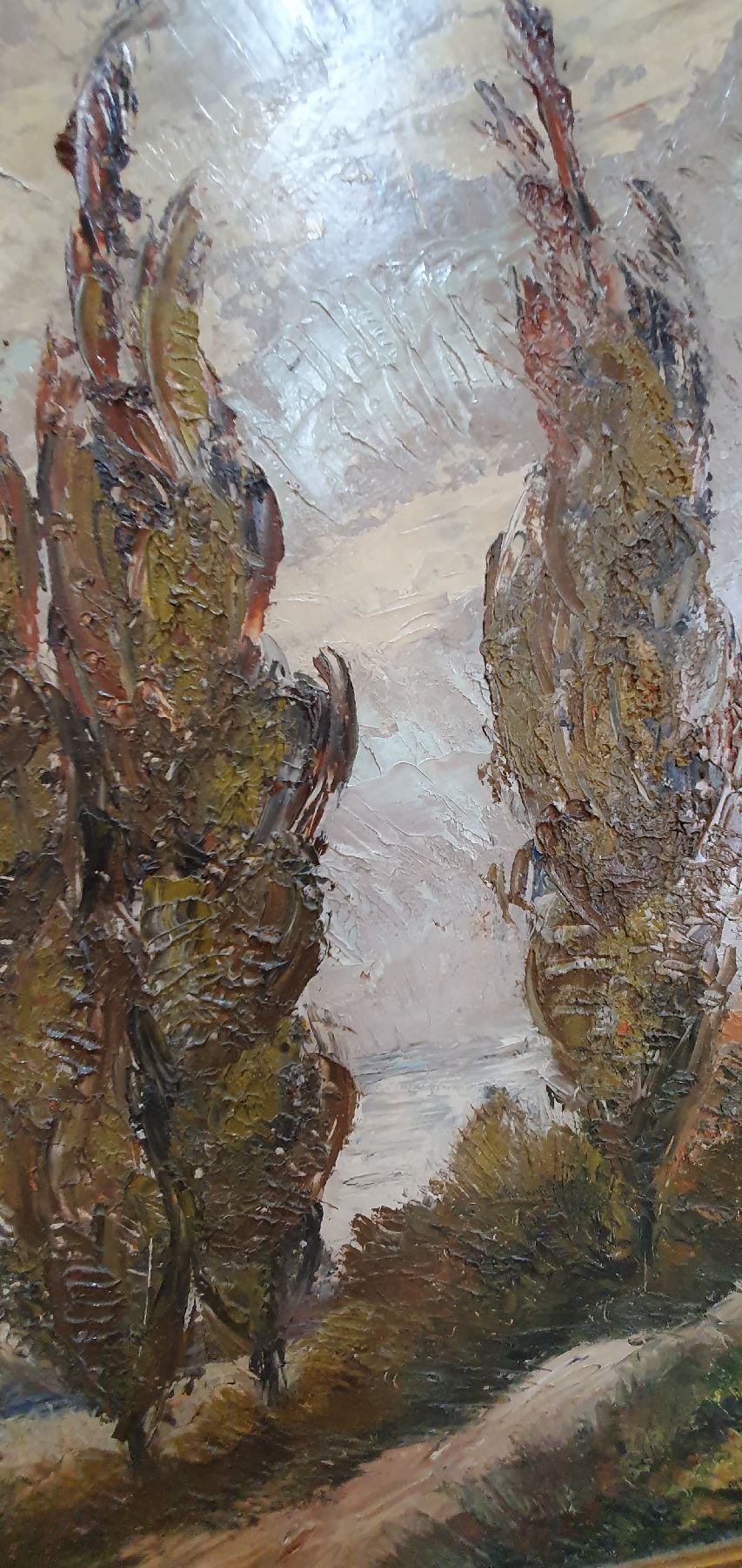 Detail c: Karl Philipp Spitzer, 1887-1954 Speyer, Altrheinlandschaft mit Pappeln und Vögeln, Öl/Hartfaser, links unten signiert, ca. 90x110cm, R. ca. ...