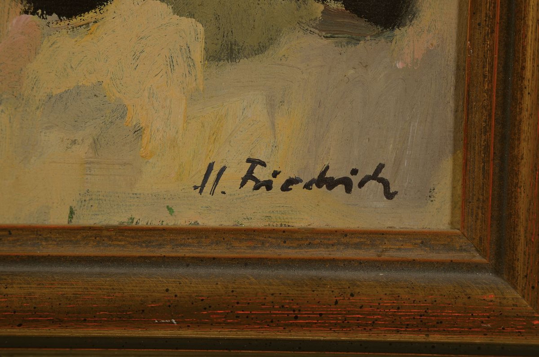 Detail a: Heinz Friedrich, 1924-2018 Schwetzingen, musizierende Clowns, Öl/Malkarton, rechts unten signiert, ca. 40x30cm, R. ca. 50x40cm