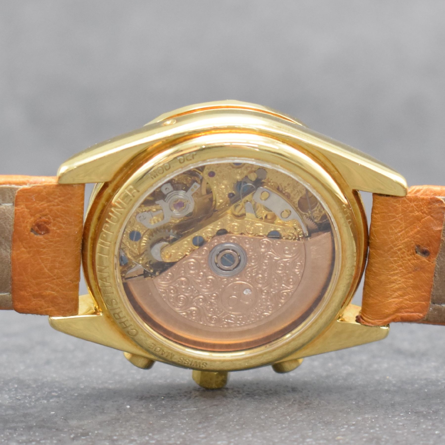 Detail g: CHRISTIAN LIPPUNER seltene & limitierte Herrenarmbanduhr mit Chronograph & Vollkalender in GG 750/000 aus Modellserie Merkur in Gesamtauflage v. 500 ...