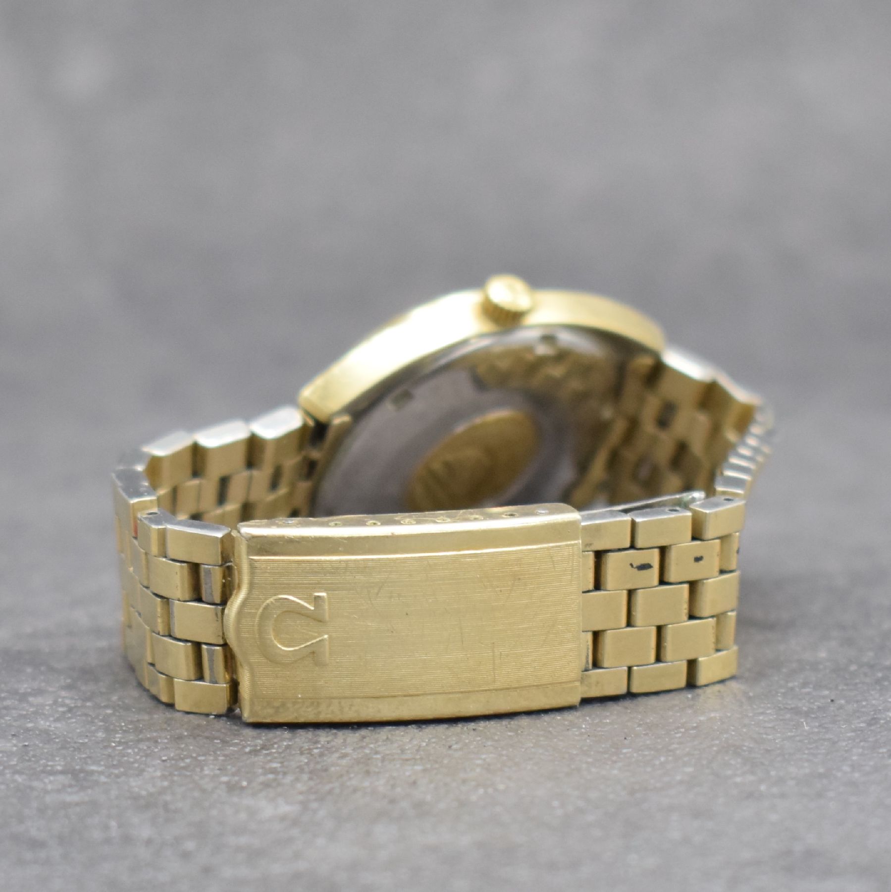 Detail d: OMEGA Herrenarmbanduhr Constellation Chronometer, Automatik, Schweiz um 1969, Ref. CD 168.029, Edelstahlgeh. m. Goldhaube inkl. verg. orig. ...