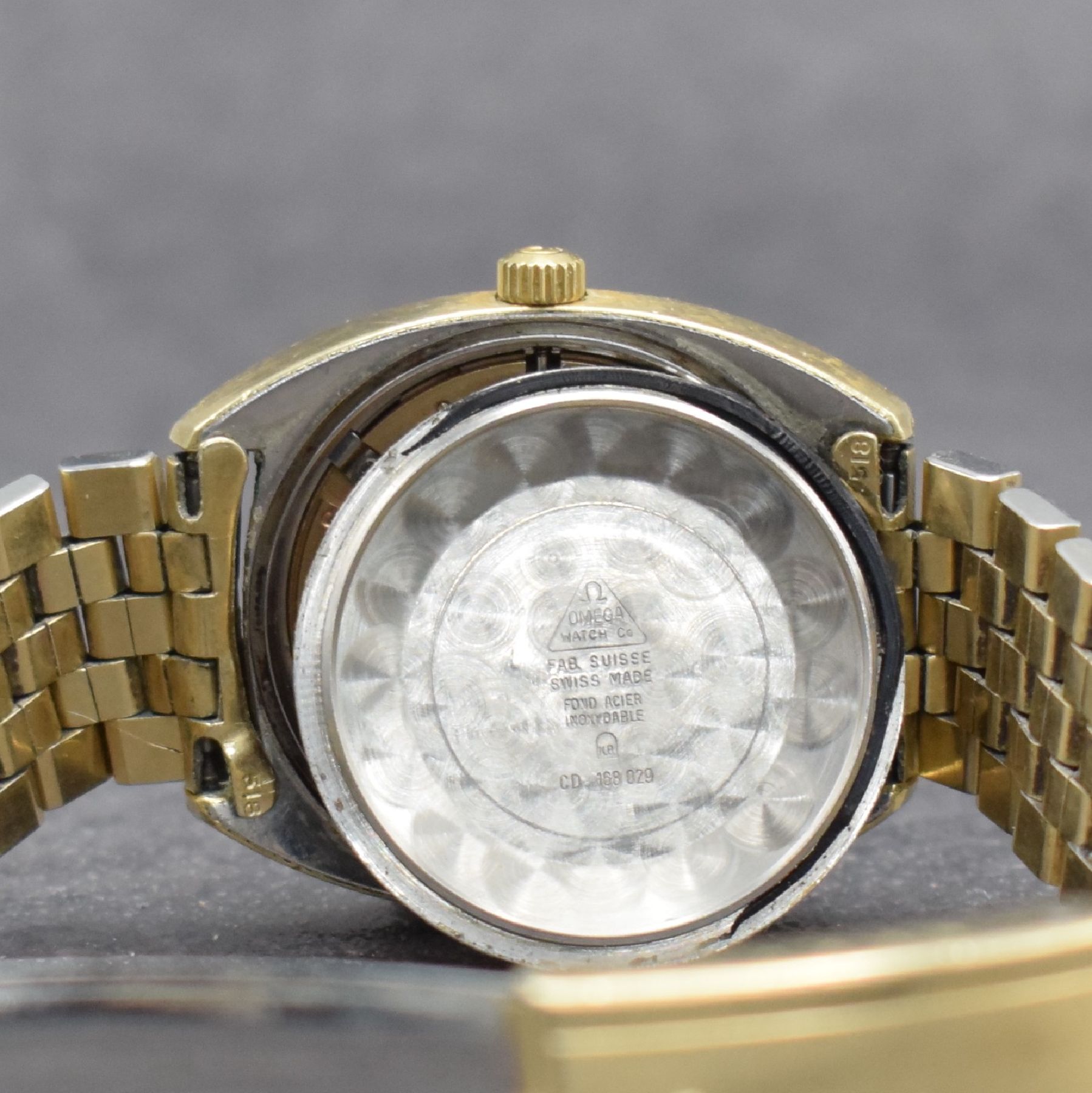 Detail i: OMEGA Herrenarmbanduhr Constellation Chronometer, Automatik, Schweiz um 1969, Ref. CD 168.029, Edelstahlgeh. m. Goldhaube inkl. verg. orig. ...