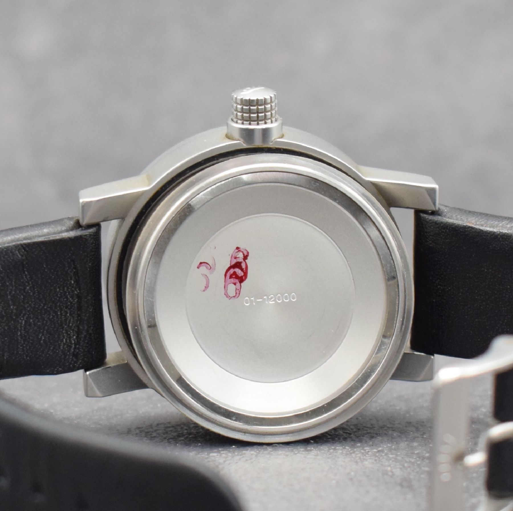 Detail i: FORTIS Spacematic Herrenarmbanduhr, Schweiz um 2005, Automatik, Ref. 623.22.158.1, Stahlgeh., Boden geschr., orig. Lederband m. orig. Dornschl., ...