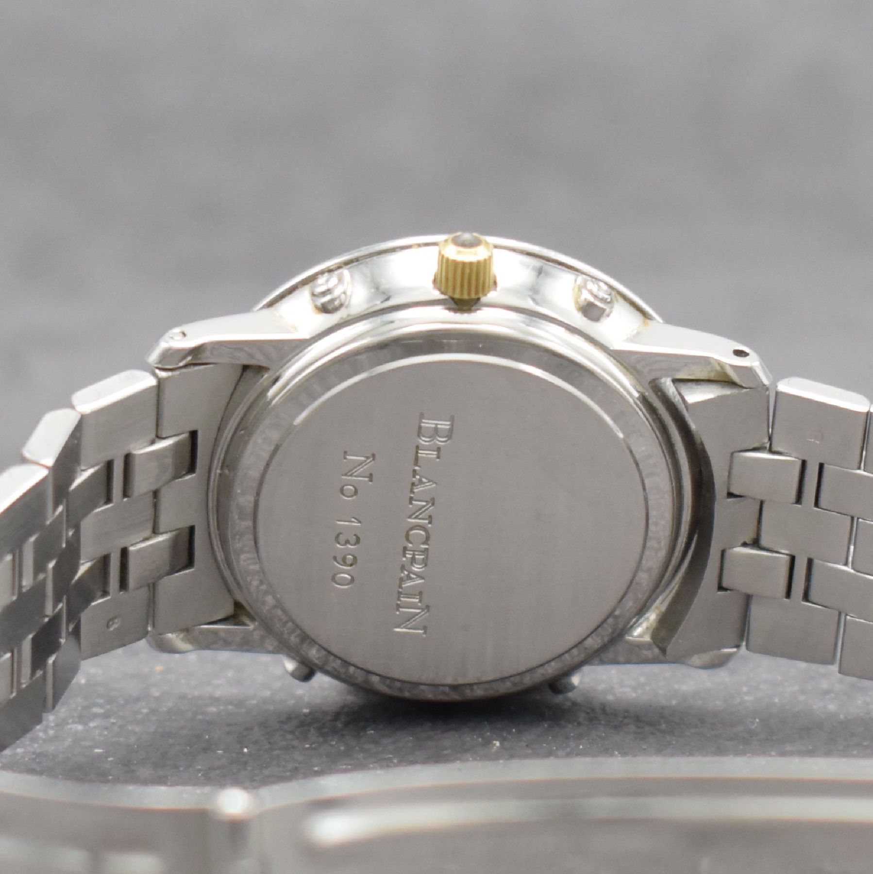 Detail g: BLANCPAIN astronomische Herrenarmbanduhr mit Vollkalenderanzeige Serie Villeret, Automatik, Schweiz um 1995, Edelstahl/Gold kombiniert inkl. ...