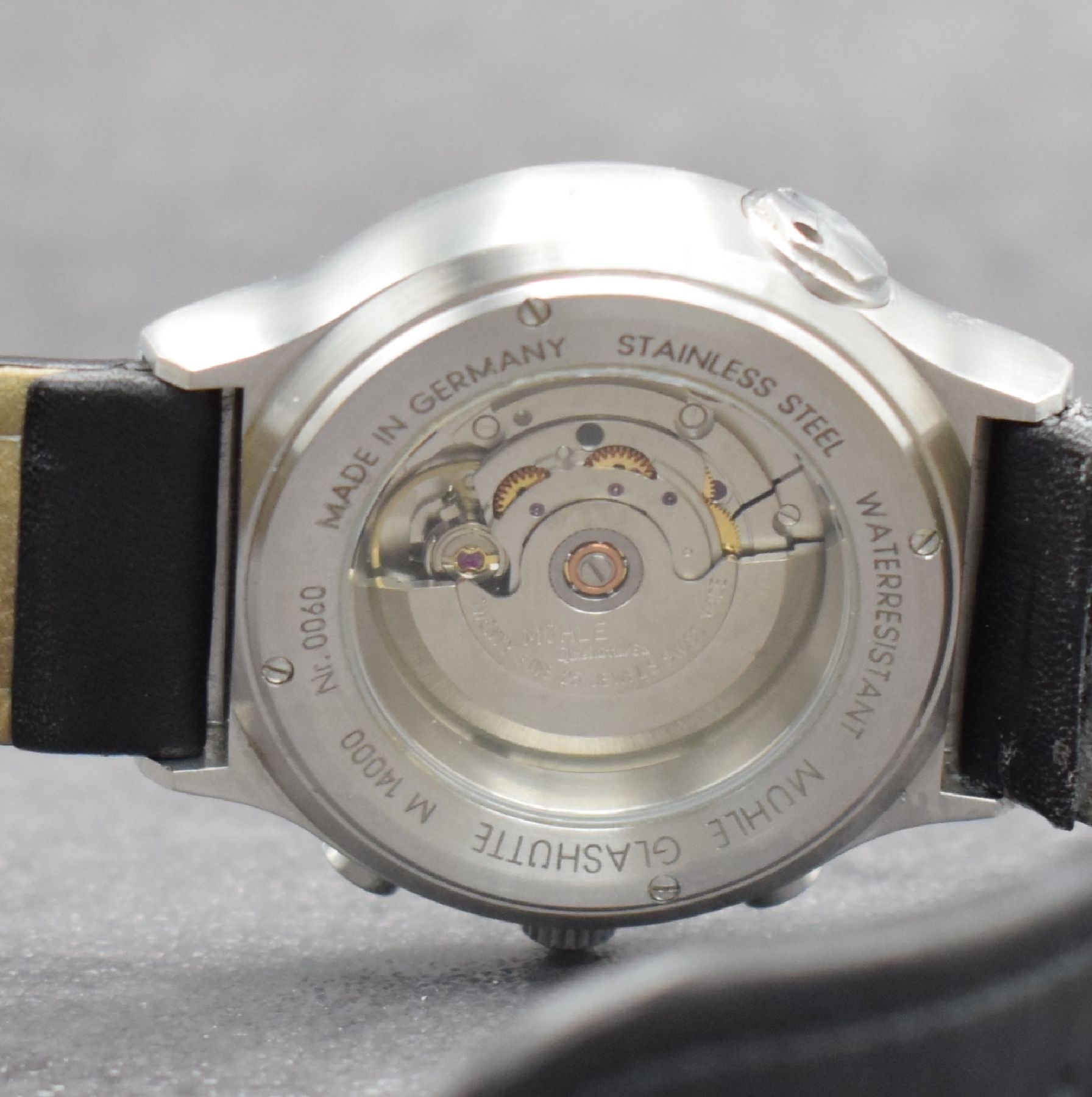 Detail g: MÜHLE Glashütte/SA Nautische Instrumente Altimeter/M Herrenarmbanduhr, Schweiz um 2005, Automatik m. elektronisch. Höhenmesser, massives beids. ...