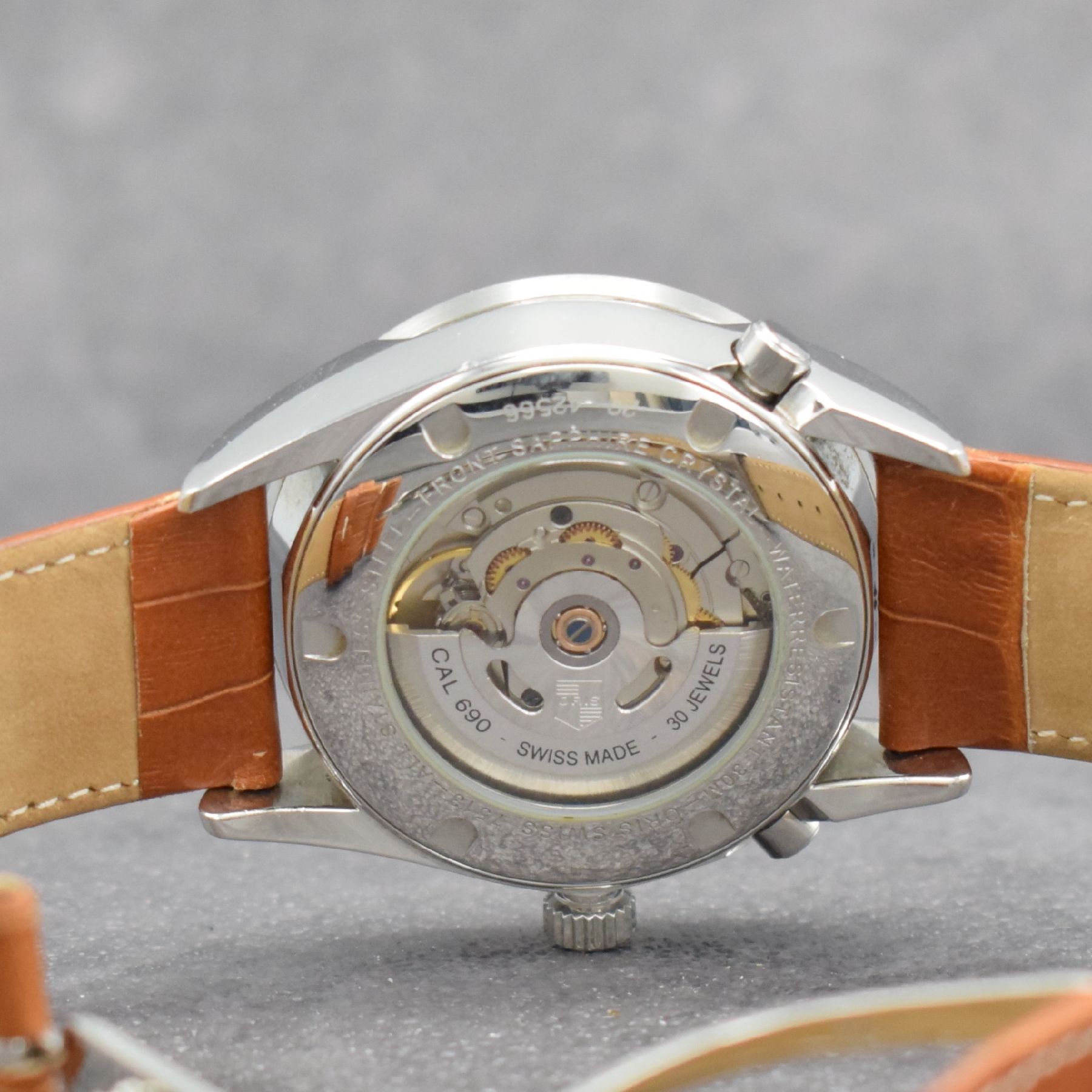 Detail g: ORIS Worldtimer Herrenarmbanduhr, Schweiz um 2005, Automatik, Ref. 7513, beids. verglastes Edelstahlgeh., Boden geschr., silb. Zifferbl. m. ...