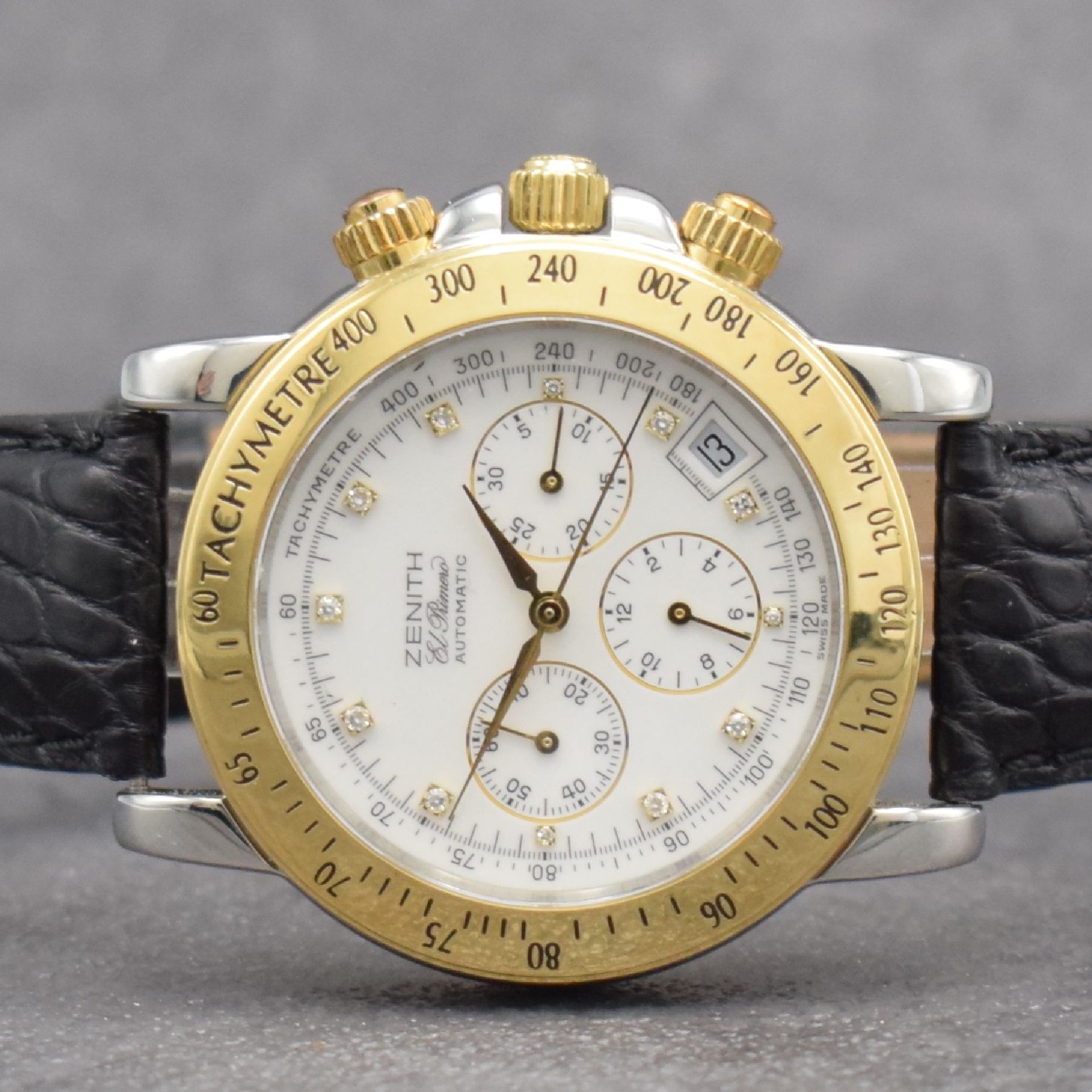 Detail a: ZENITH El Primero Rainbow Herrenarmbanduhr mit Chronograph, Schweiz um 2000, Automatik, Ref. 53.0363.400, Edelstahl/Gold komb., verschr. Geh., ...