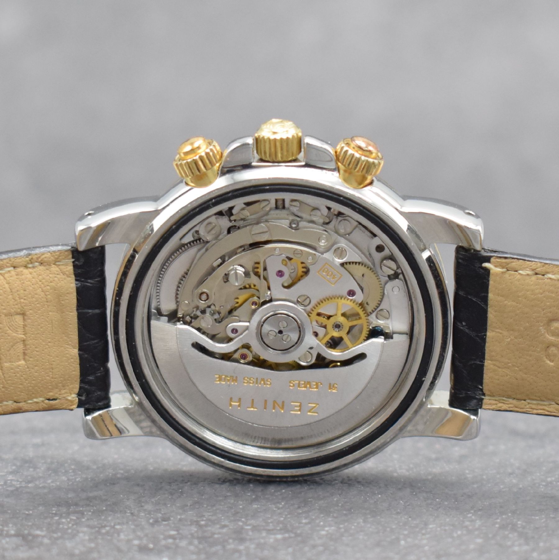 Detail g: ZENITH El Primero Rainbow Herrenarmbanduhr mit Chronograph, Schweiz um 2000, Automatik, Ref. 53.0363.400, Edelstahl/Gold komb., verschr. Geh., ...