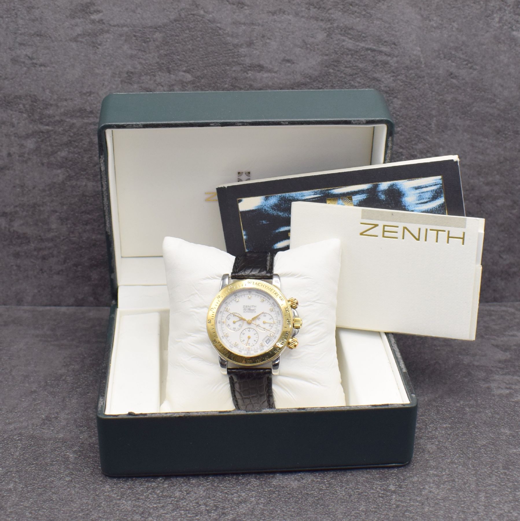 Detail i: ZENITH El Primero Rainbow Herrenarmbanduhr mit Chronograph, Schweiz um 2000, Automatik, Ref. 53.0363.400, Edelstahl/Gold komb., verschr. Geh., ...