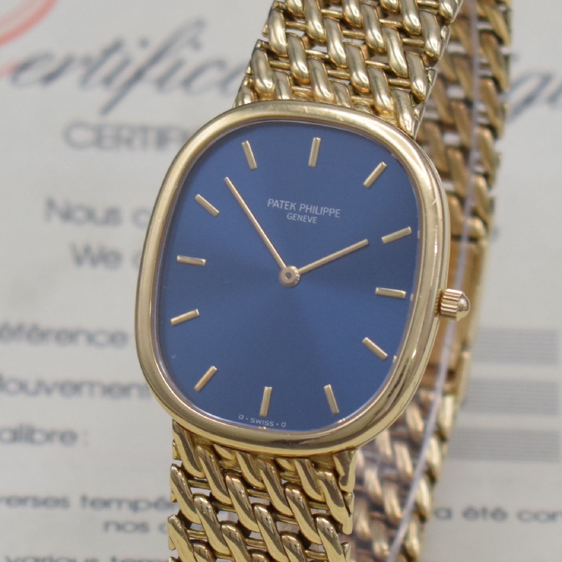 Detail b: PATEK PHILIPPE Herrenarmbanduhr Ellipse d´Or in GG 750/000 Referenz 3738/117, Automatik, inkl. orig. Gliederband, Glasrand aufgedr., Boden m. ...