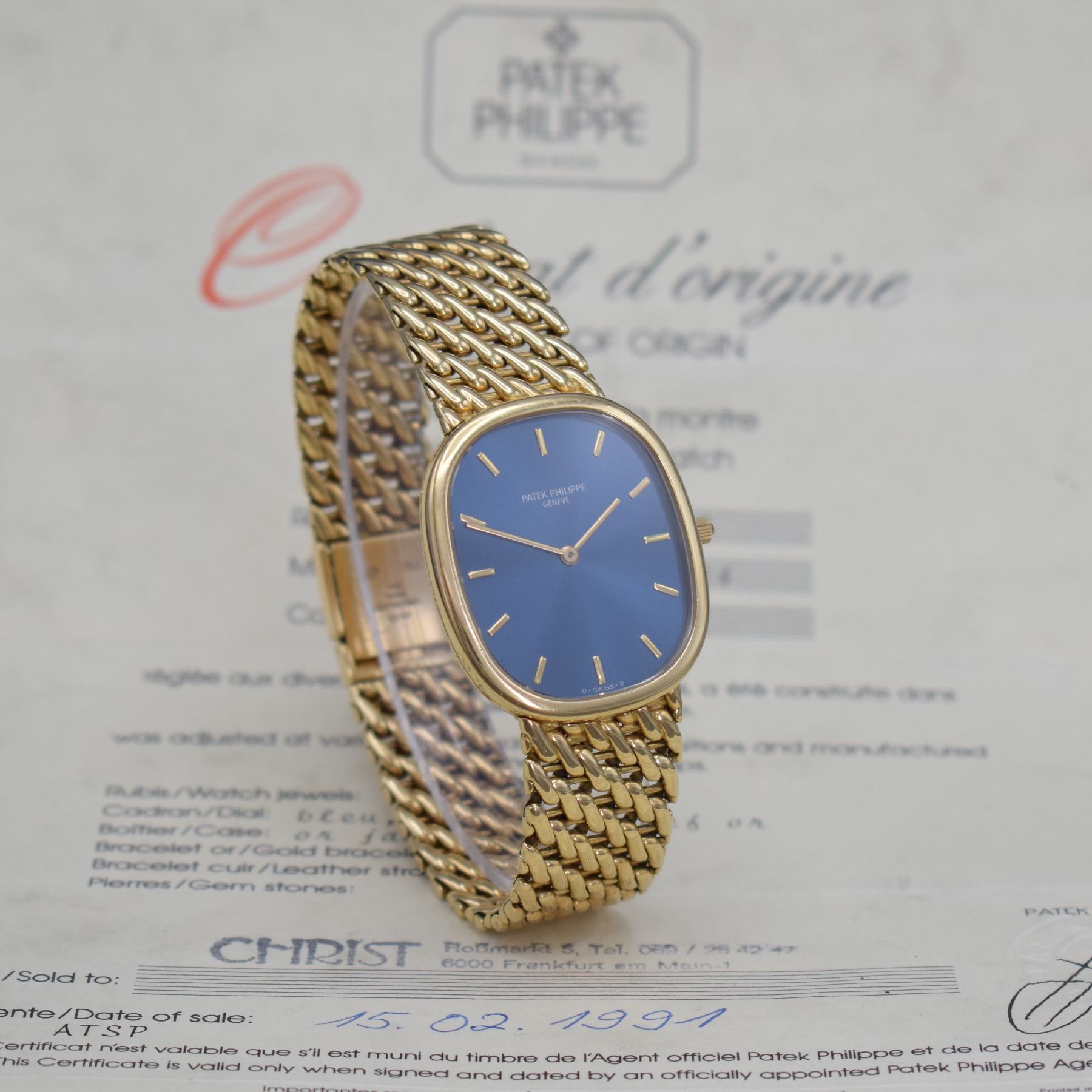 Detail c: PATEK PHILIPPE Herrenarmbanduhr Ellipse d´Or in GG 750/000 Referenz 3738/117, Automatik, inkl. orig. Gliederband, Glasrand aufgedr., Boden m. ...