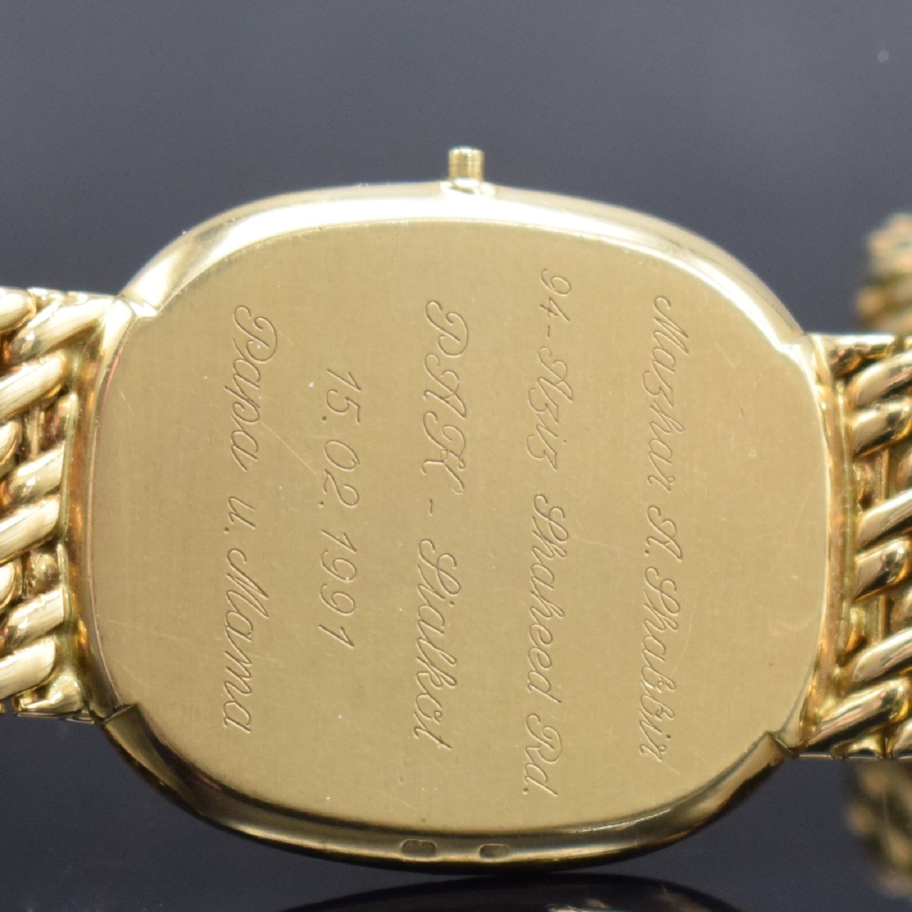 Detail h: PATEK PHILIPPE Herrenarmbanduhr Ellipse d´Or in GG 750/000 Referenz 3738/117, Automatik, inkl. orig. Gliederband, Glasrand aufgedr., Boden m. ...