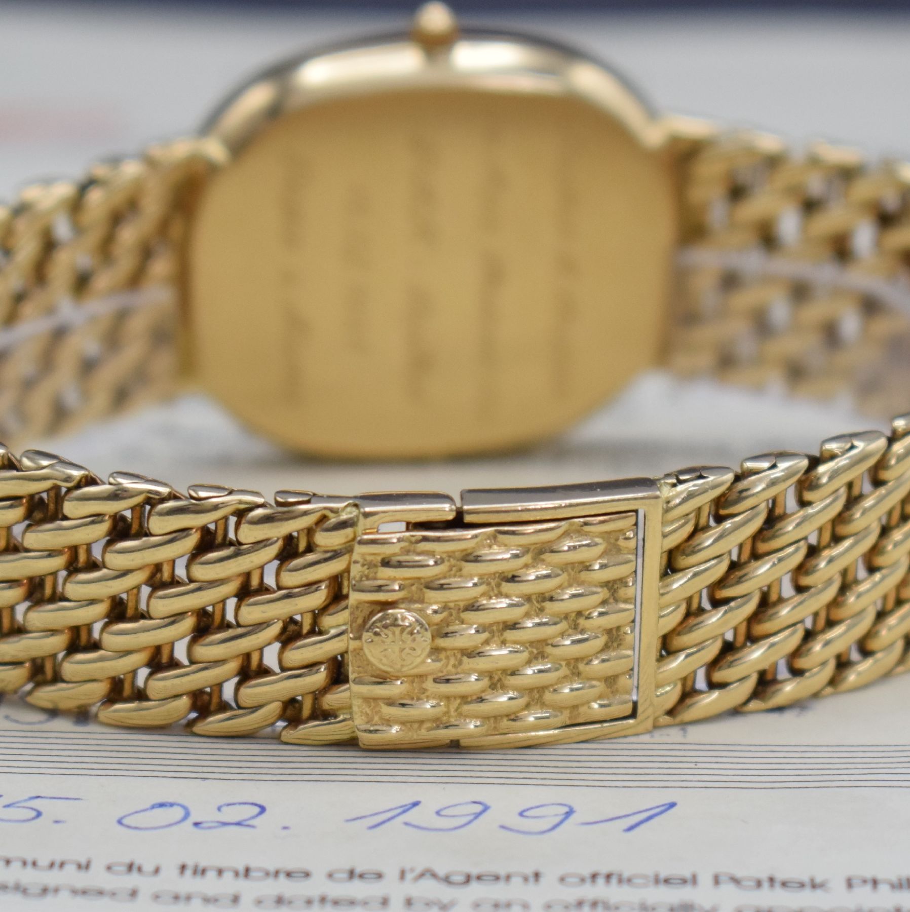 Detail j: PATEK PHILIPPE Herrenarmbanduhr Ellipse d´Or in GG 750/000 Referenz 3738/117, Automatik, inkl. orig. Gliederband, Glasrand aufgedr., Boden m. ...