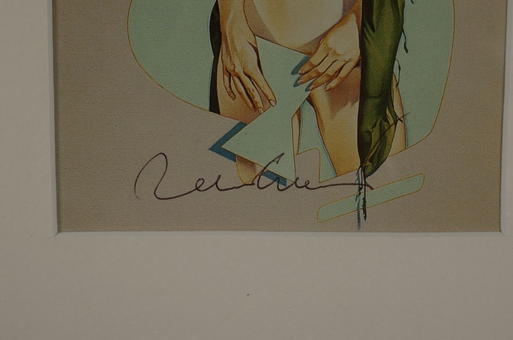 Detail c: Mel Ramos, geb. 1935, Covered Girl, Multiple von 1977, handsigniert, 15.5x10.5cm, PP, u.Gl., R. ca. 41x35cm