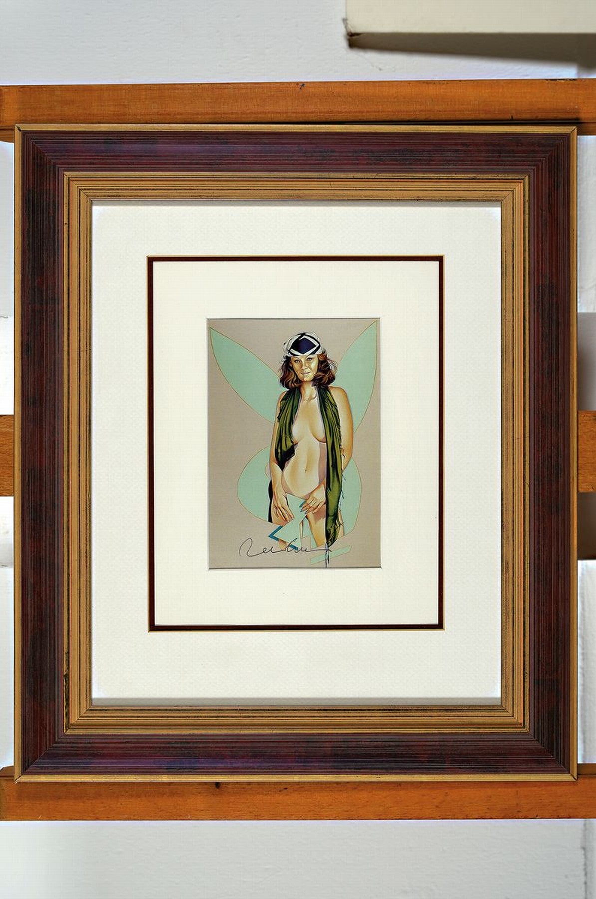 Detail k: Mel Ramos, geb. 1935, Covered Girl, Multiple von 1977, handsigniert, 15.5x10.5cm, PP, u.Gl., R. ca. 41x35cm
