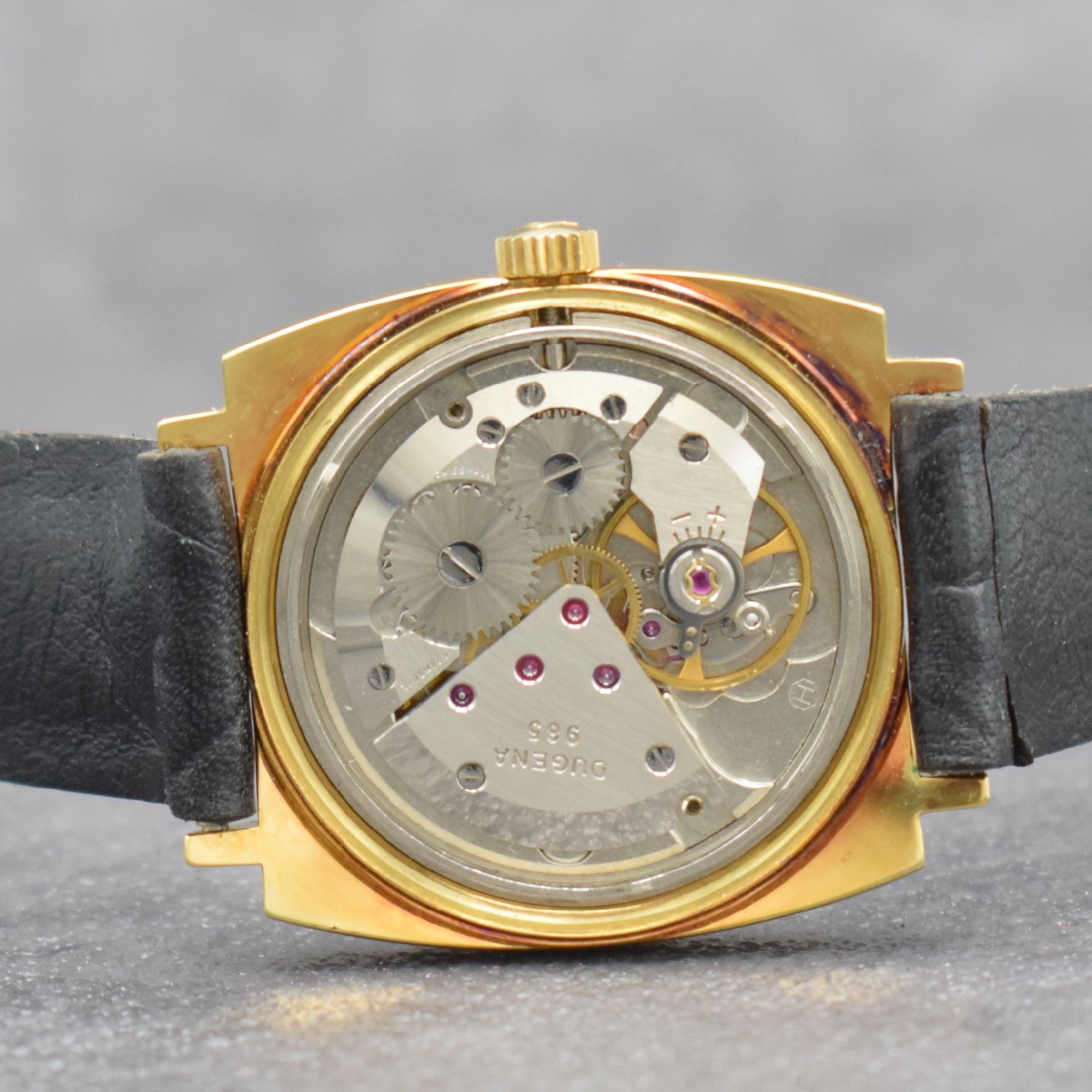 Detail e: Konvolut: 2 DUGENA Armbanduhren Serie Monza, Schweiz um 1980, beide verg. Metallgeh., Edelstahlböden verschr., silberne Zifferblätter m. aufgel. ...