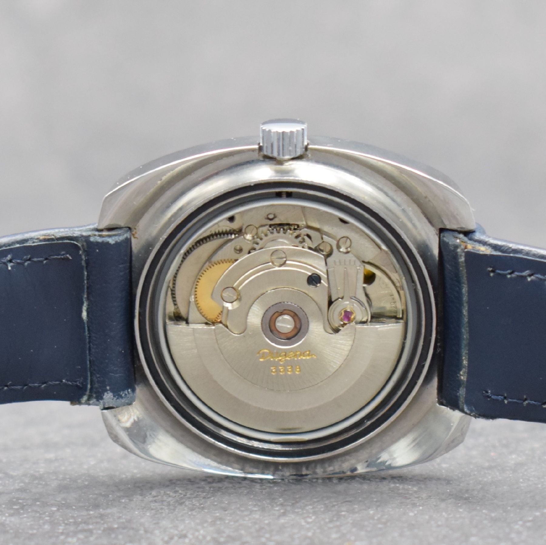 Detail i: Konvolut: 3 DUGENA Armbanduhren Serie Tropica, Schweiz 1970er Jahre, all Automatik, 1 x verchromt an neutr. Stahlband, Edelstahlboden aufgedr., Kal. ...