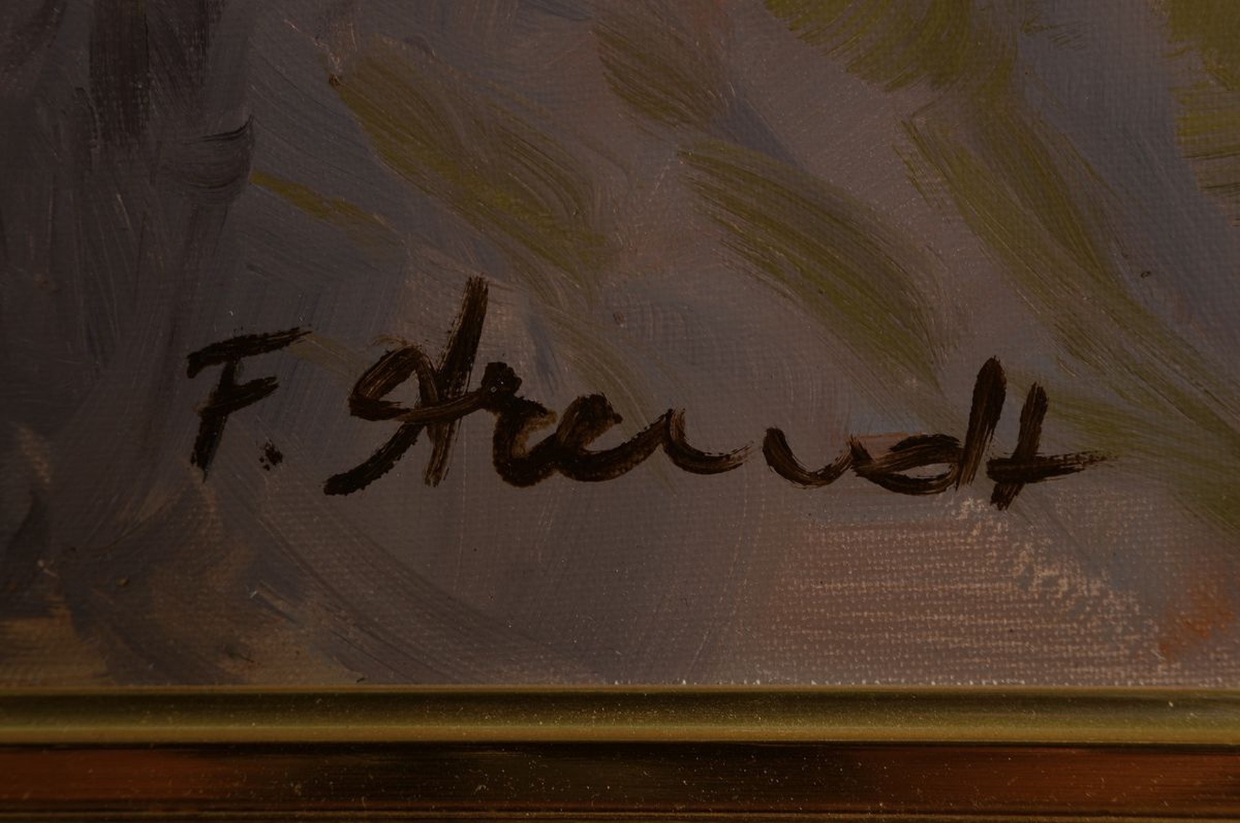 Detail a: Fred Arendt, geb. 1928 Ulm, Wandererpaar bei der Rast im Hochgebirge, Öl/Lwd, rechts unten signiert, ca. 60x80cm, R. ca. 75x95cm