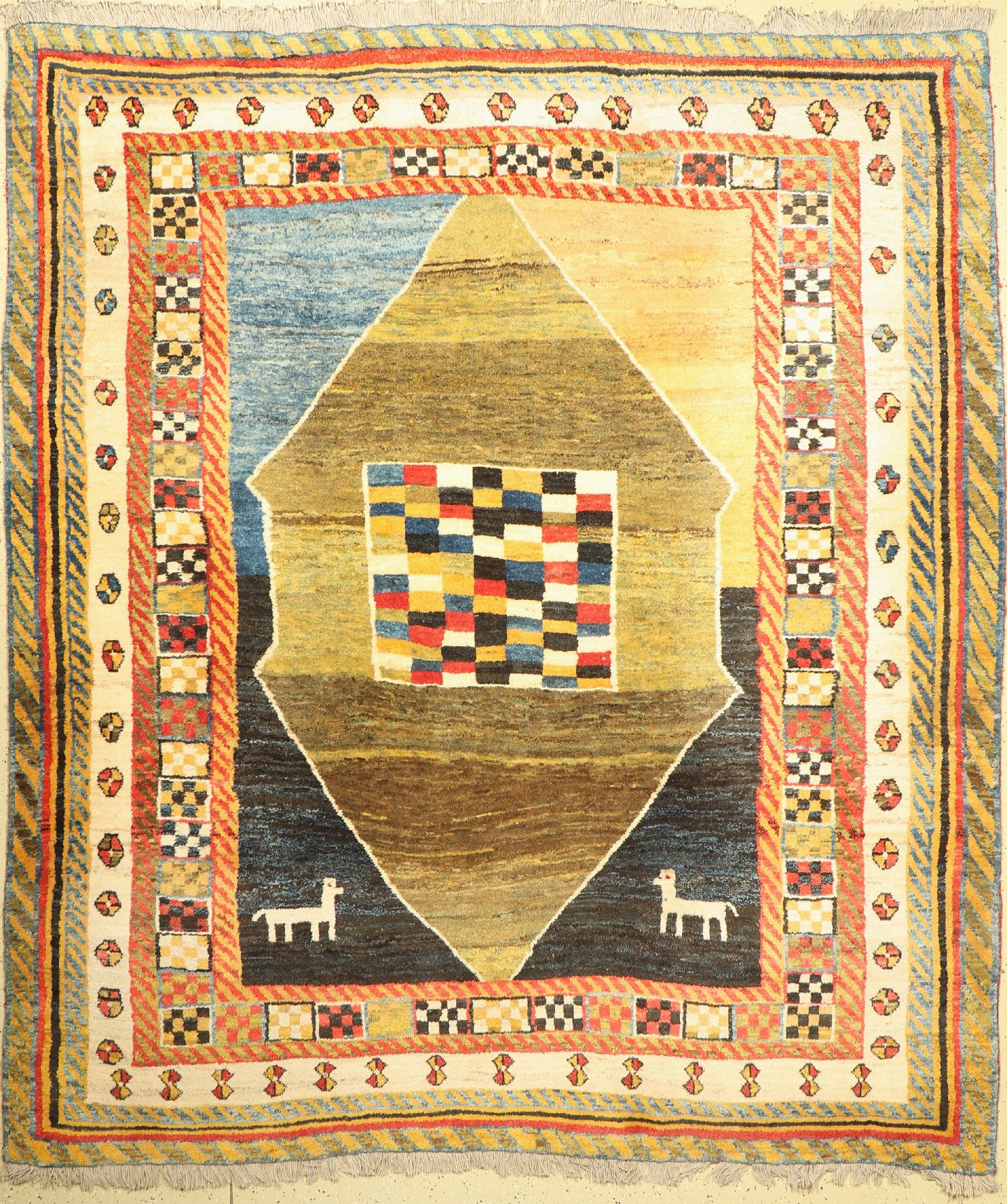 Gabbeh alt, Persien, ca. 40 Jahre, Wolle auf Wolle, ca. 290 x 258 cm, EHZ: 2