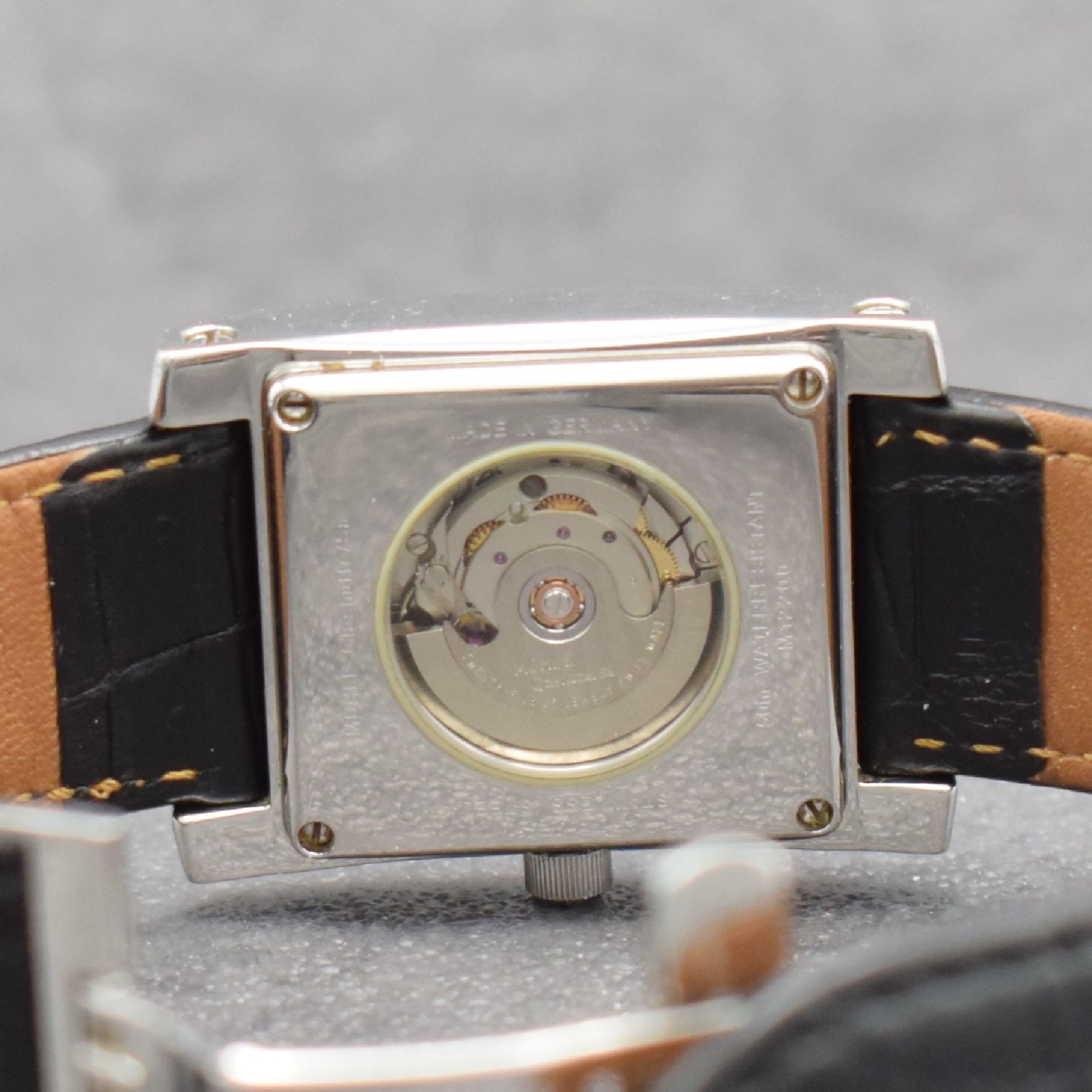 Detail f: MÜHLE Glashütte/SA Nautische Instrumente rechteckige Armbanduhr in Edelstahl, Deutschland/Schweiz lt. beil. orig. Papier verk. Mai 2001, Automatik, ...