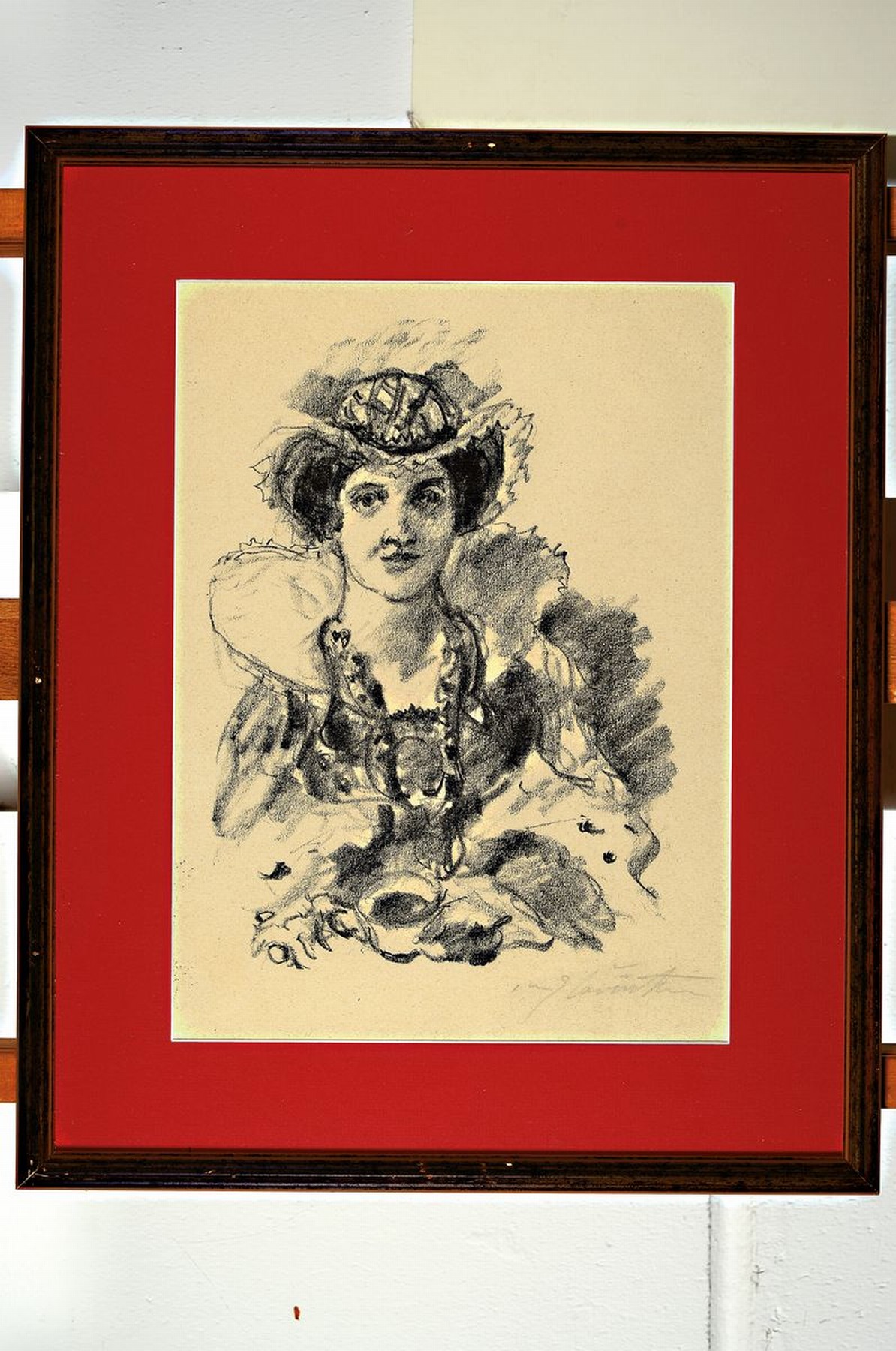 Detail k: Lovis Corinth, 1858-1925, Anne Boleyn, Lithographie, handsigniert, ca. 35x24cm, PP, u.Gl., R. ca. 52x43cm