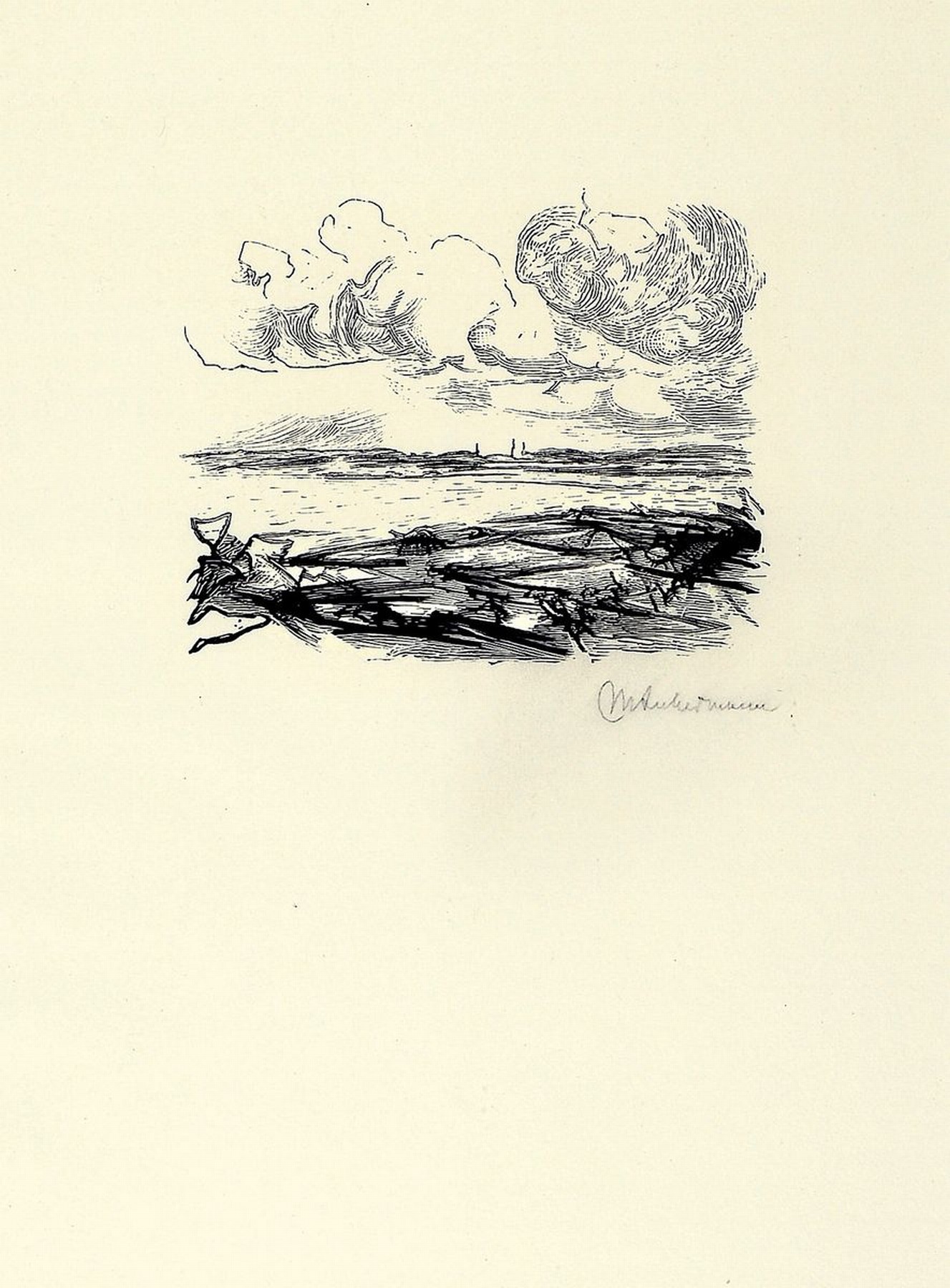 Max Liebermann, 1847-1935, Lithographie, rechts unten handsigniert, ca. 11x13.5cm, PP, u.Gl., R. ca. 54x44cm
