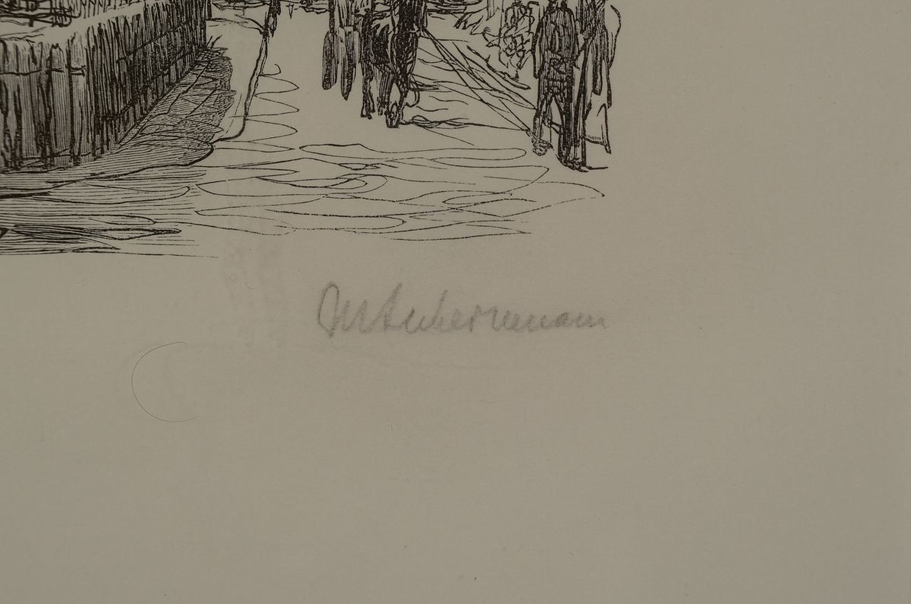 Detail a: Max Liebermann, 1847-1935, Lithographie, rechts unten handsigniert, ca. 10x15cm, PP, u.Gl., R. ca. 53x43cm