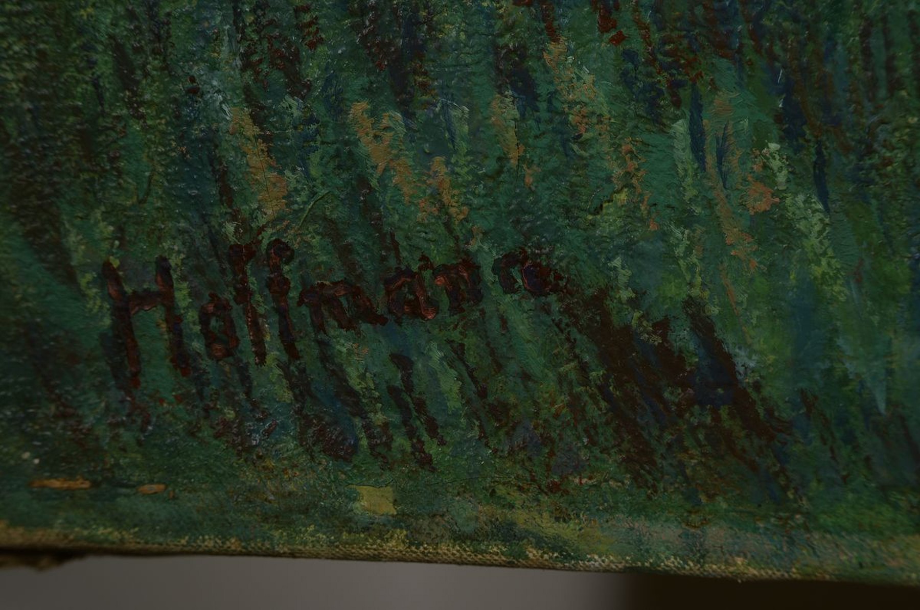 Detail a: Fritz Hoffmann, 1907-1942, "Landschaft", Links unten sign., Öl/Lwd, ca. 64x97 cm